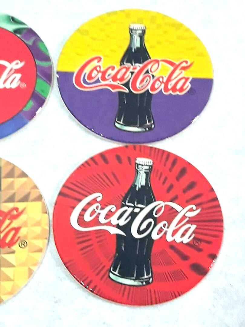 Vintage 1995 Lot of 4 Coca Cola Pogs “Coke Caps” ~ Ships FREE