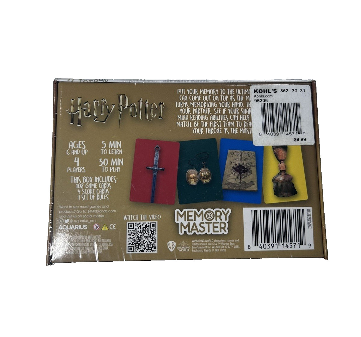 Harry Potter Wizarding World Memory Master game 4 players ages 6 and up NEW