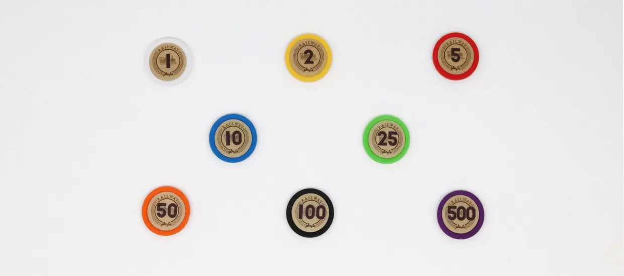 Playte Mini Chip 120 Premium Heavy 1.7g Board Game Tokens Set.