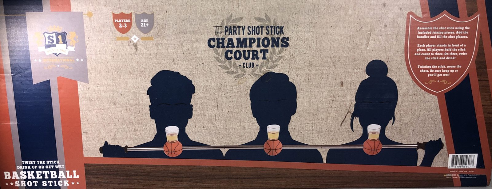 Party Shot Stick Champions Court Club Drinking Game Basketball Shot Glasses NEW