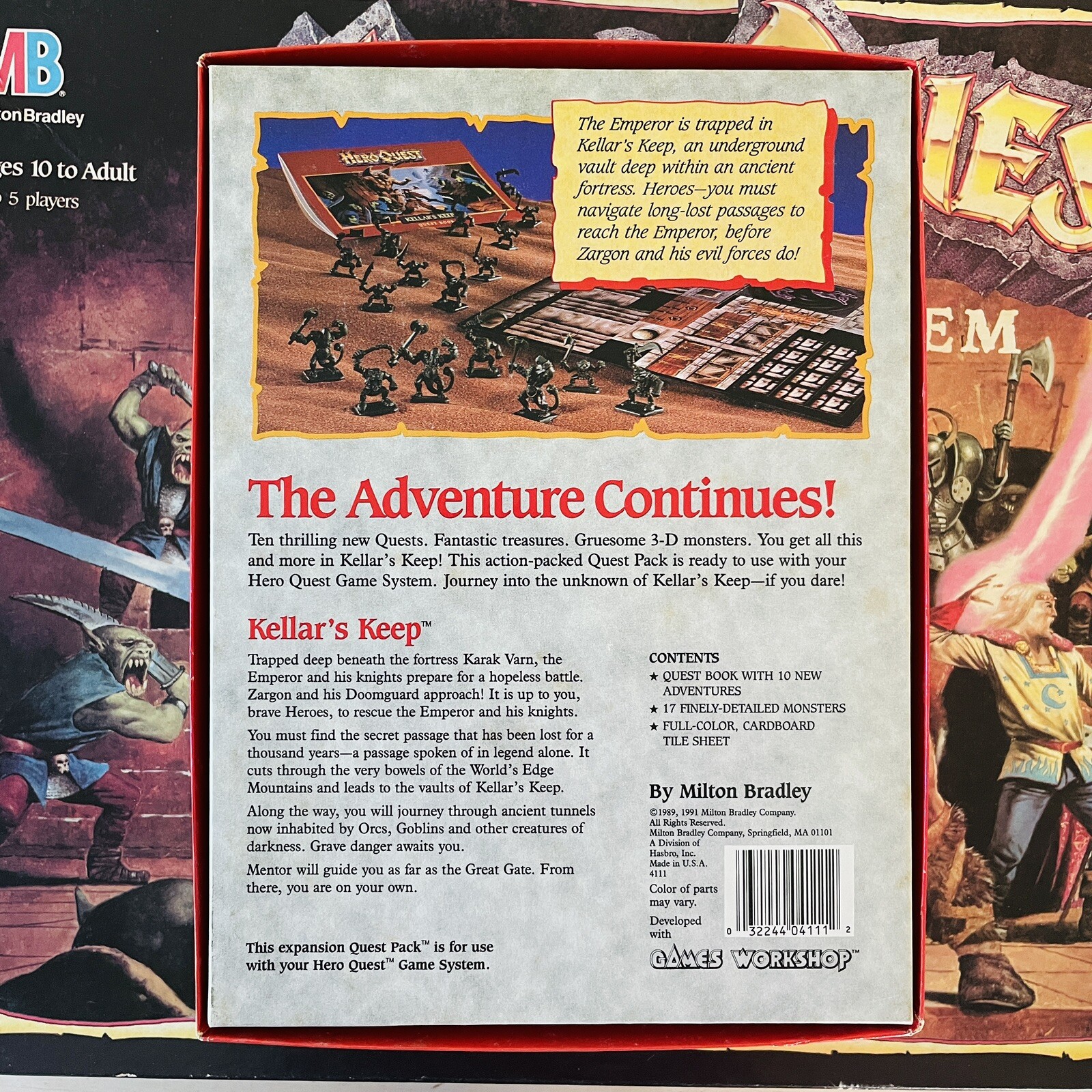 1990 Hero Quest & Kellar’s Keep Quest Pack • Milton-Bradley • Fantasy Board Game