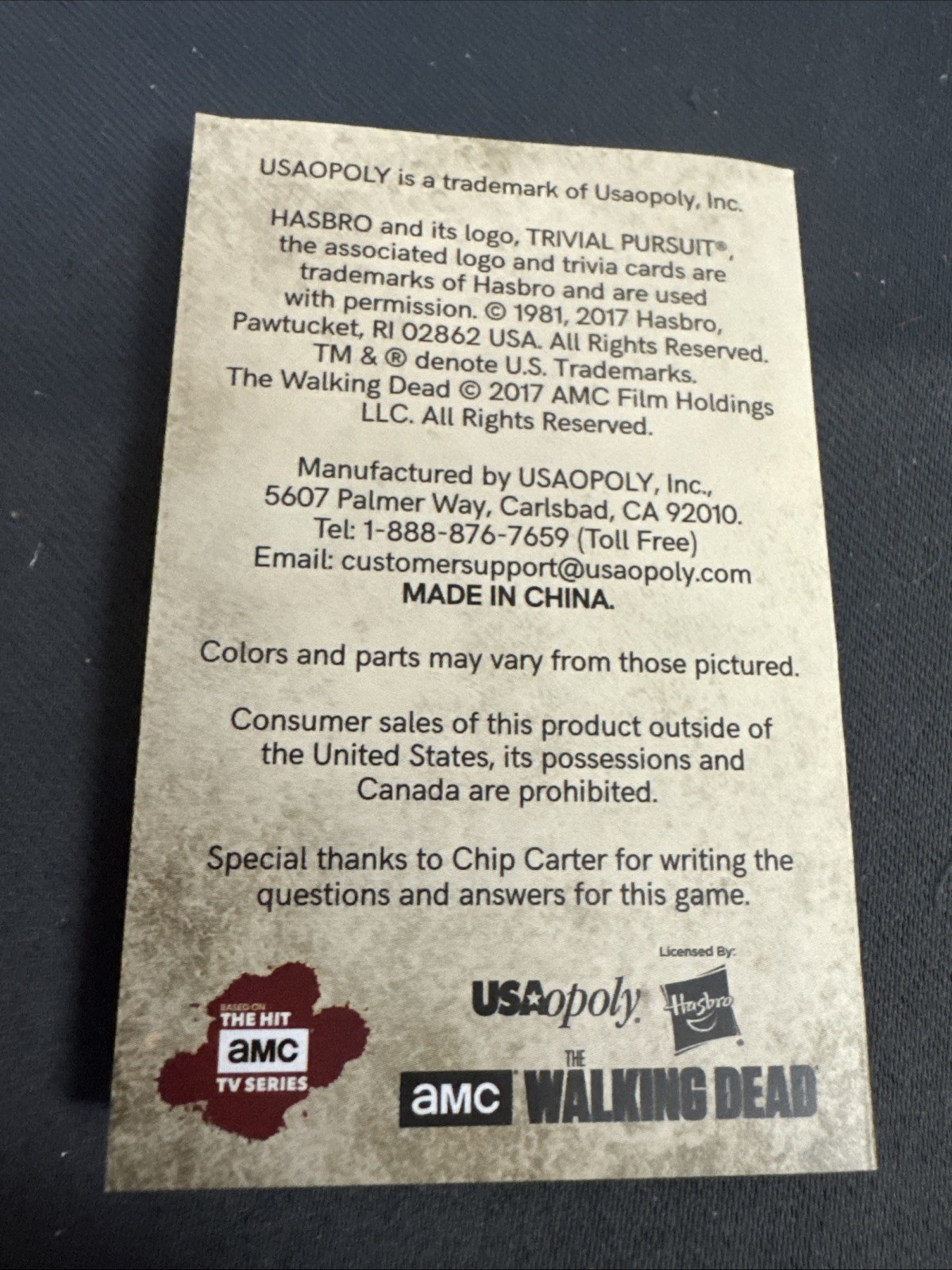 The Walking Dead: Trivial Pursuit Game 2017 AMC USAOPOLY New/Open Box