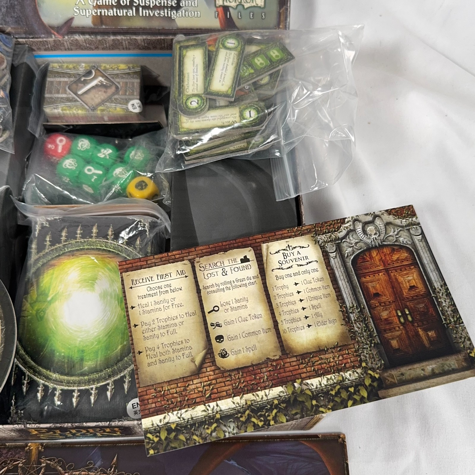 Elder Sign Board Game Fantasy Flight Arkham Horror Files Complete 2011 Used
