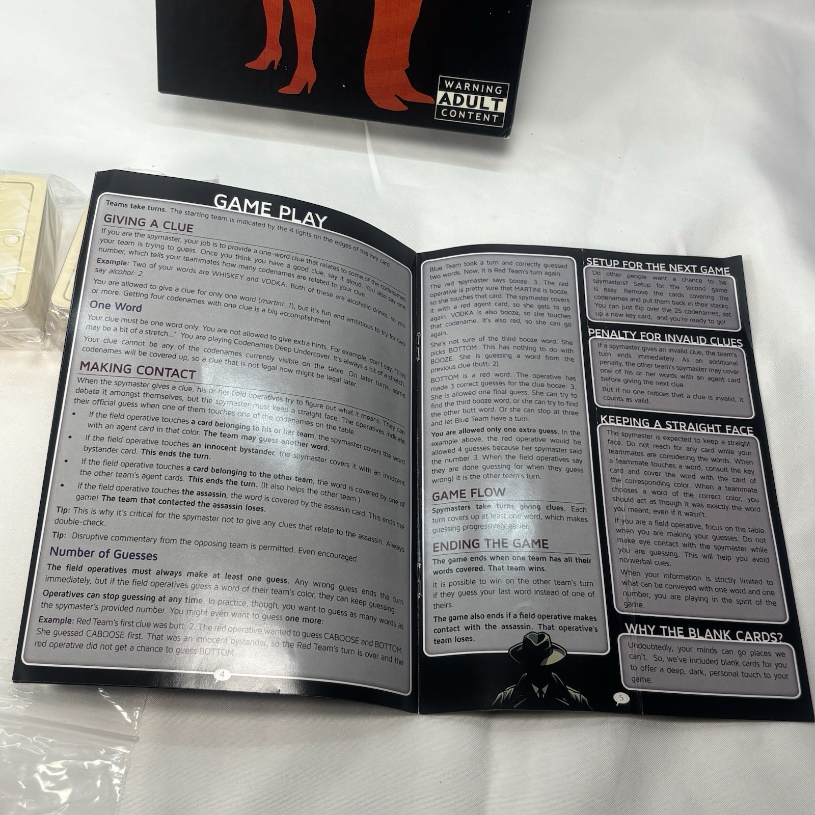 Codenames Deep Undercover 2.0 Adult Word Game Open Box Complete Lark & Clam