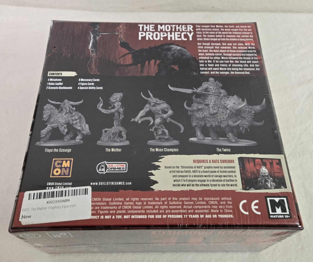Hate Board Game + Expansion and 3 Warbands – New – CMoN – Adrian Smith
