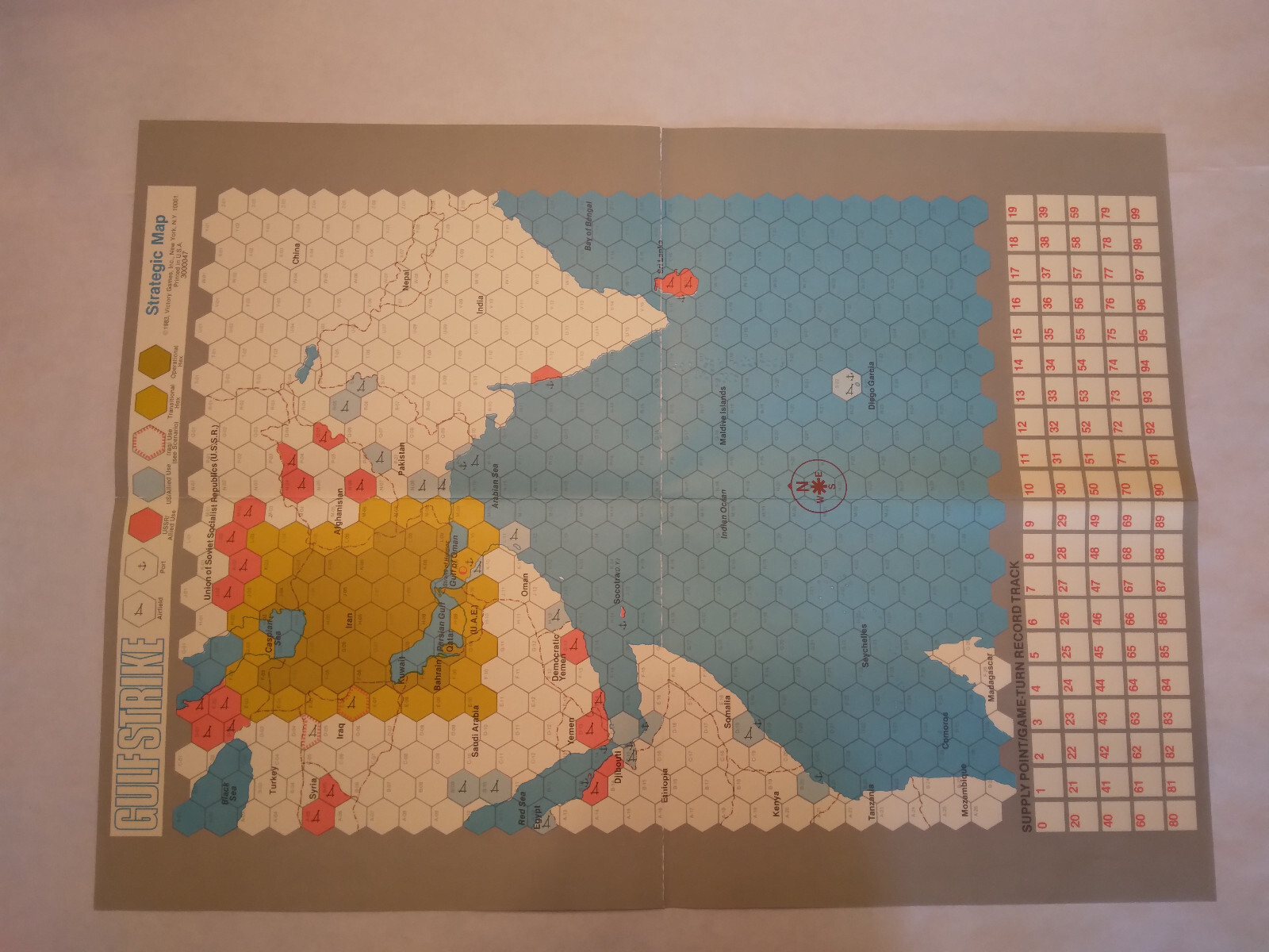 Gulf Strike VGI Game Vintage 1983 Complete Very Good Condition Mostly Unpunched