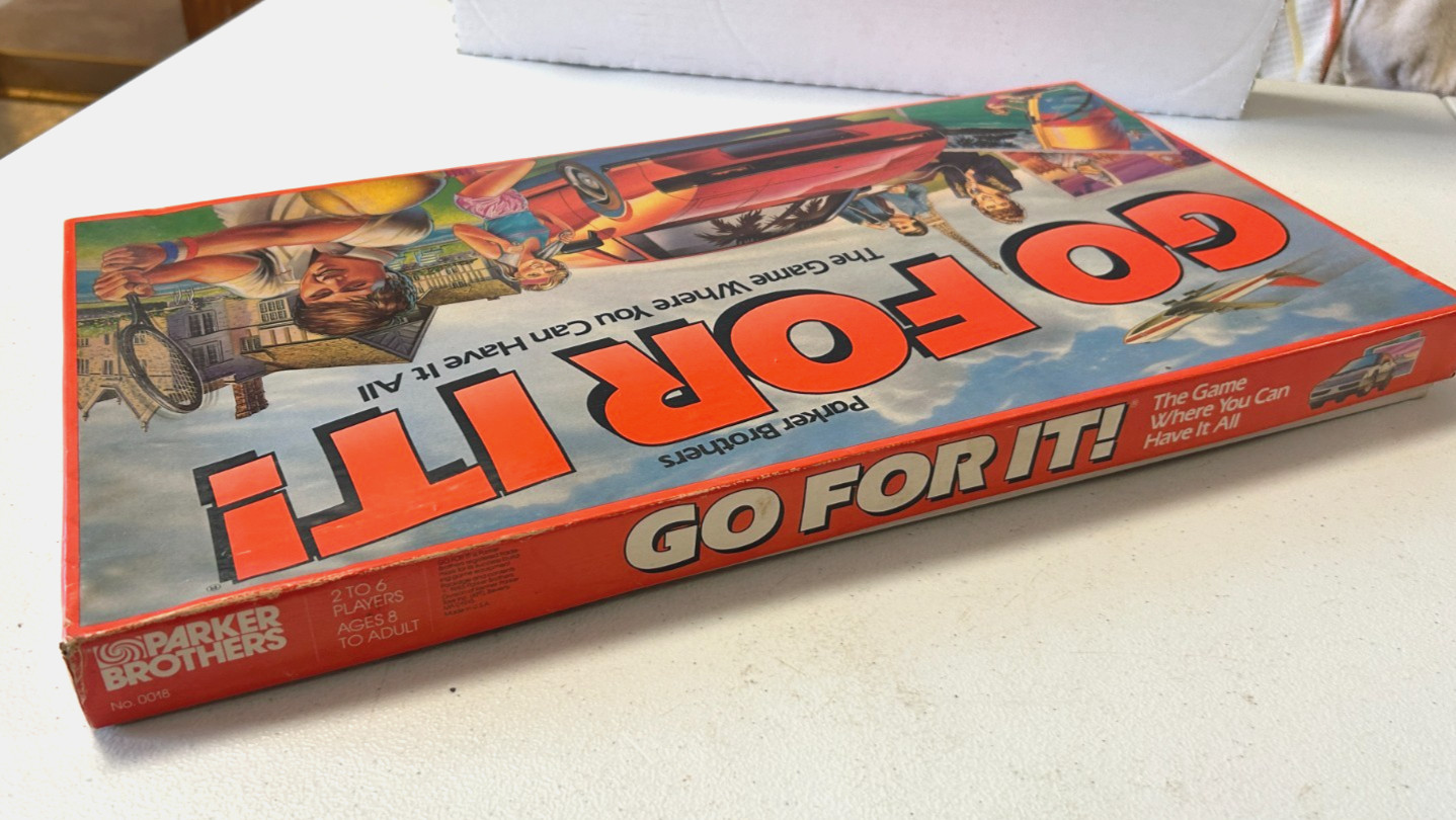 Vintage 1986 Go For It Board Game by Parker Bothers, NICE