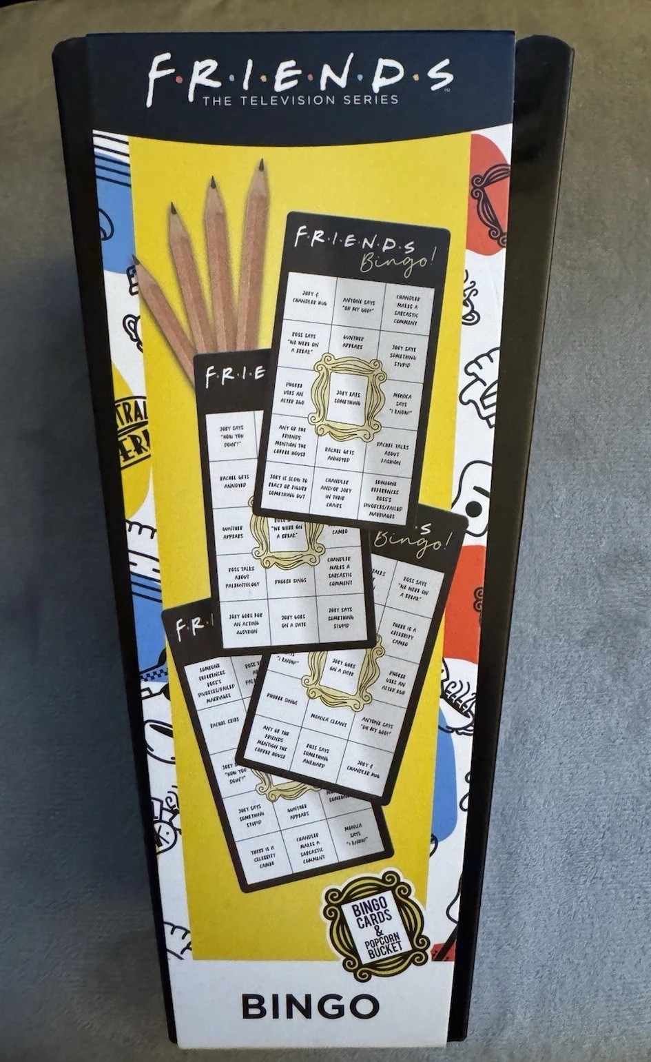 FRIENDS TV Show Bingo Cards and Popcorn Bucket Officially Licensed New Game