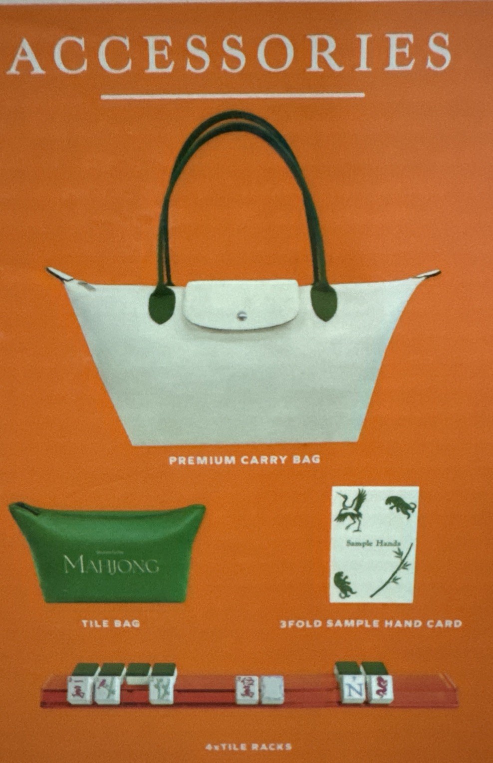 Maison Lude Mahjong Limited Edition 160 Tile Bag Premium Mat Carry Bag 4 Racks