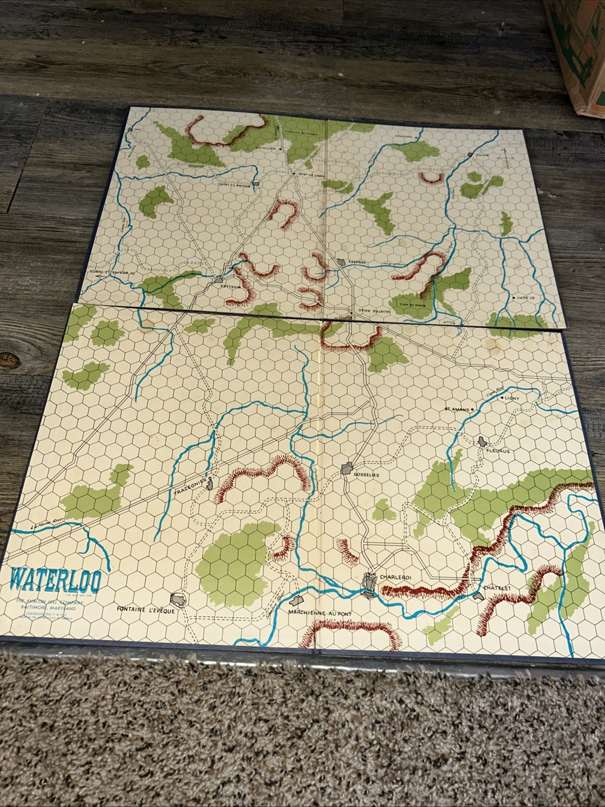 Waterloo Board Game Avalon Hill 1962 Campaign War Game Punched Napoleon PUNCHED