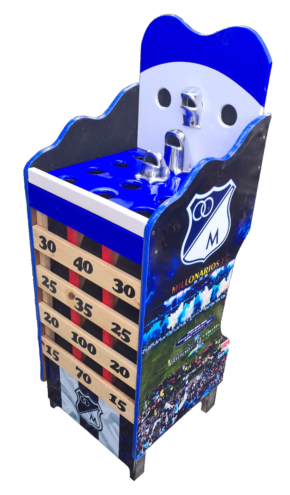 Juego de Sapo Rana Desarmable Millonarios Con Argollas y Tablero de Puntuación