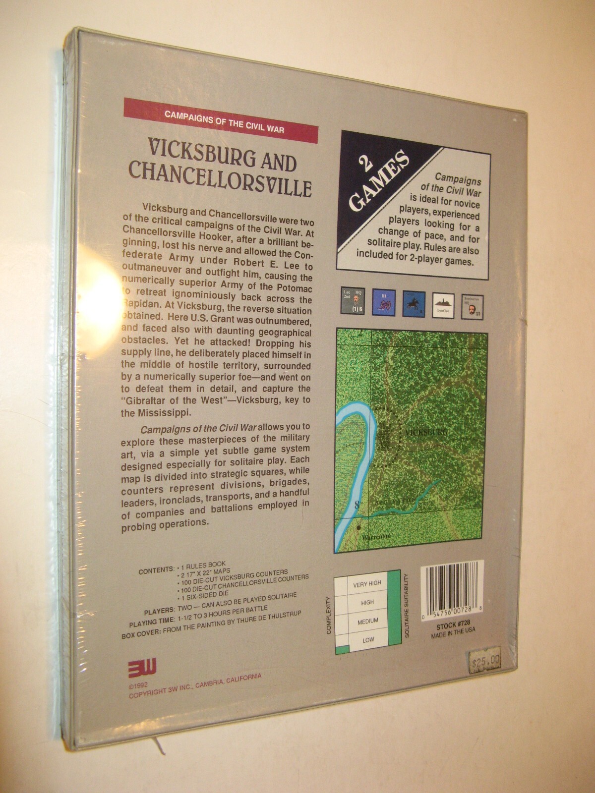 Vicksburg and Chancellorsville Campaigns of the Civil War board game 3W wargame