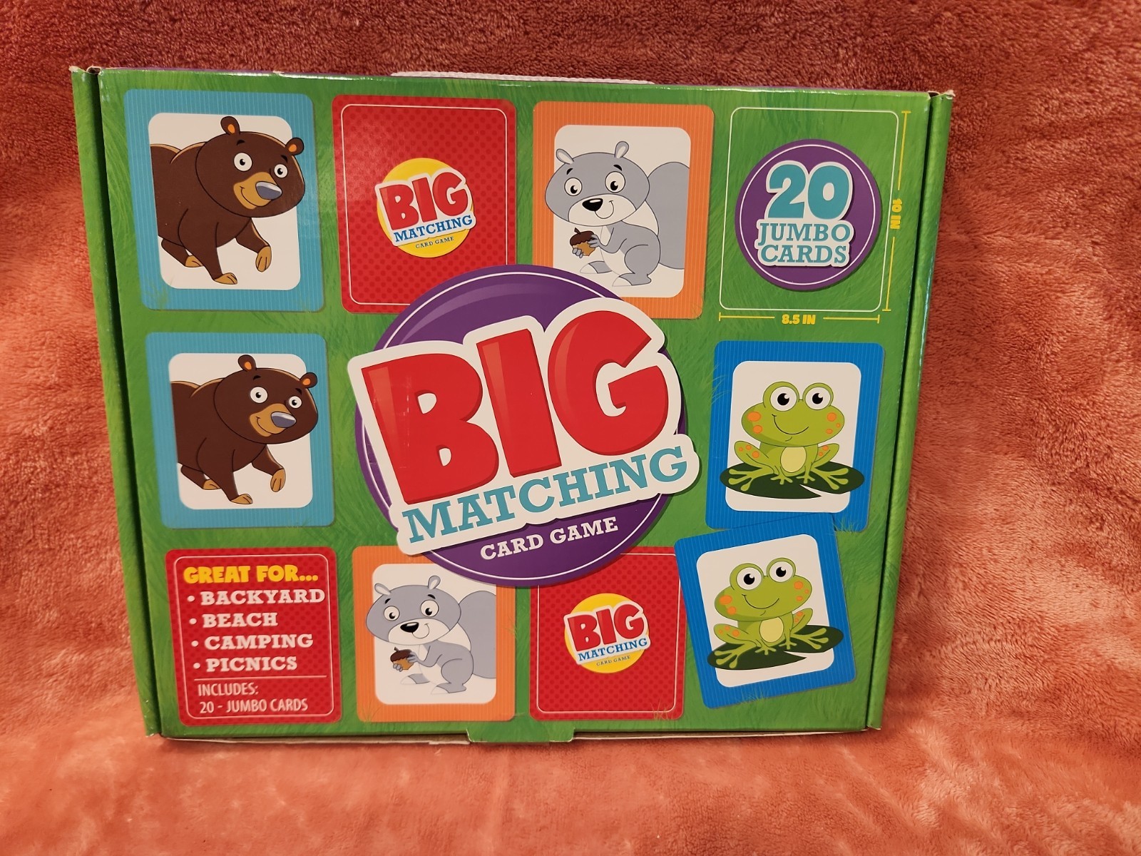 Big Matching Card Game 20 Jumbo Cards Box Open Cards are Sealed Beach Camp