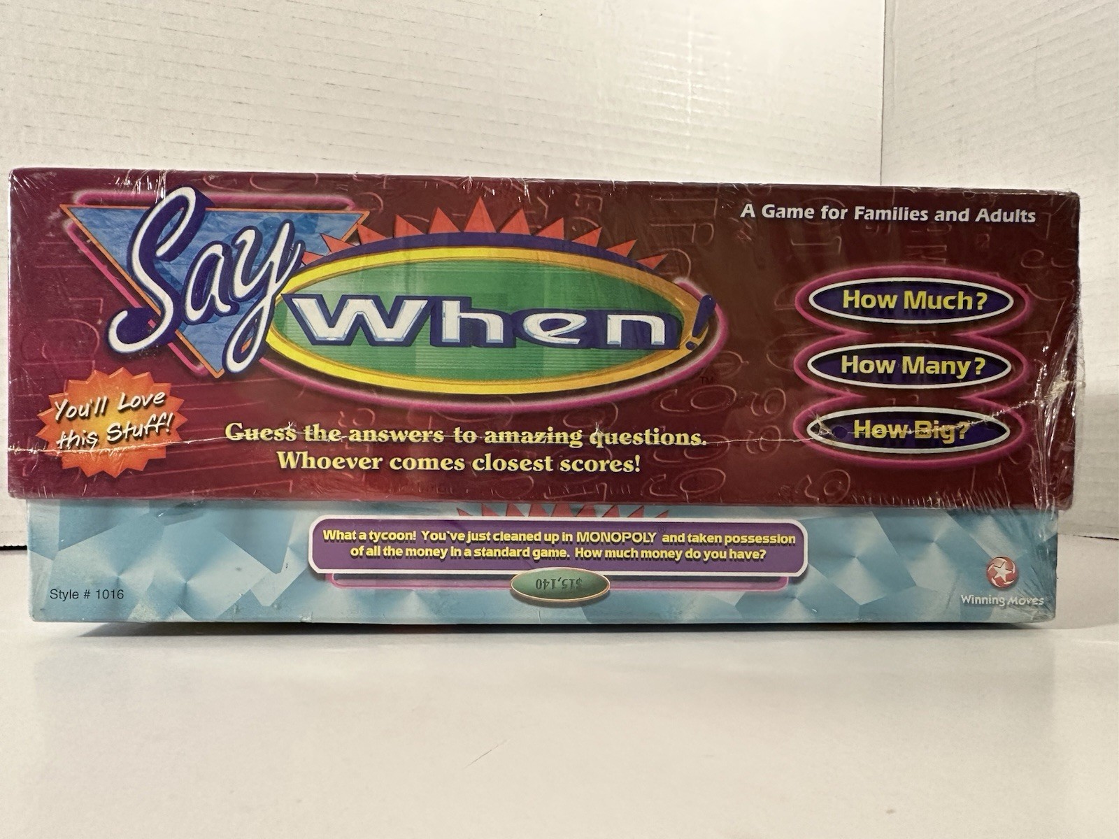 Say When! A Game for Families and Adults 1998 Winning Moved 10 Years And Up