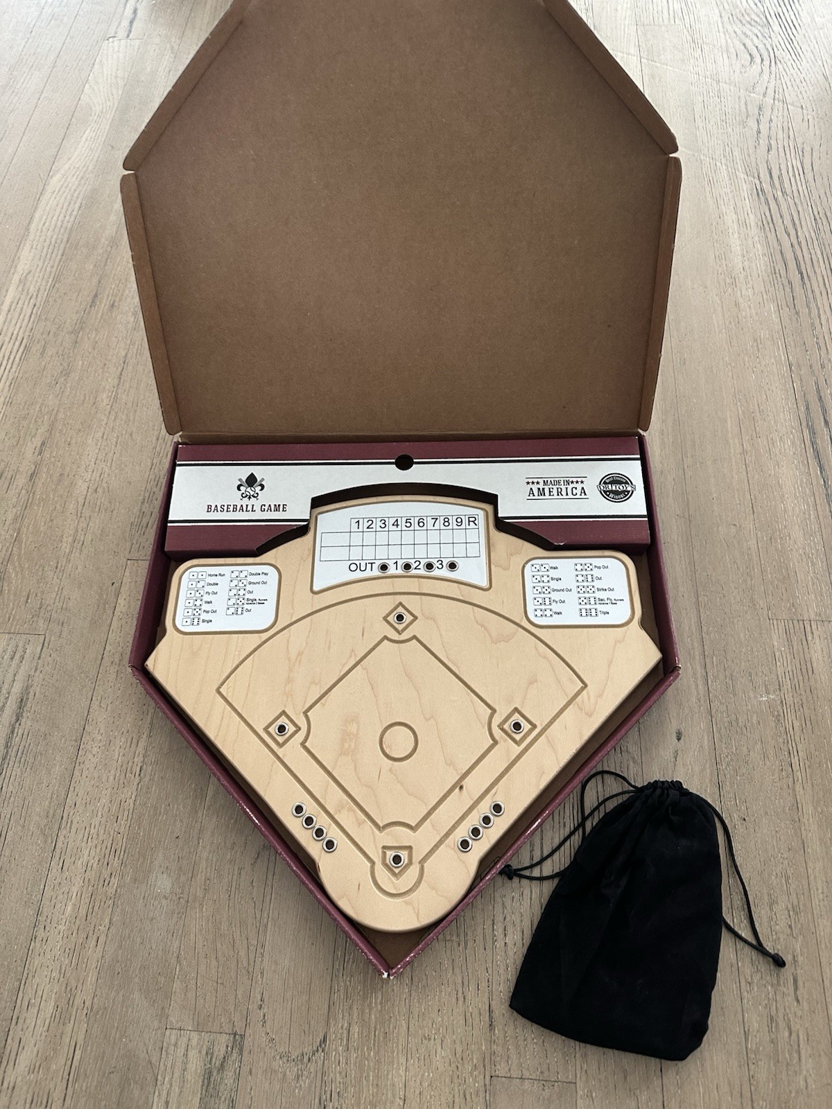 Across The Board Baseball Game Handcrafted Wood Made in USA Dr Toys Award Winner