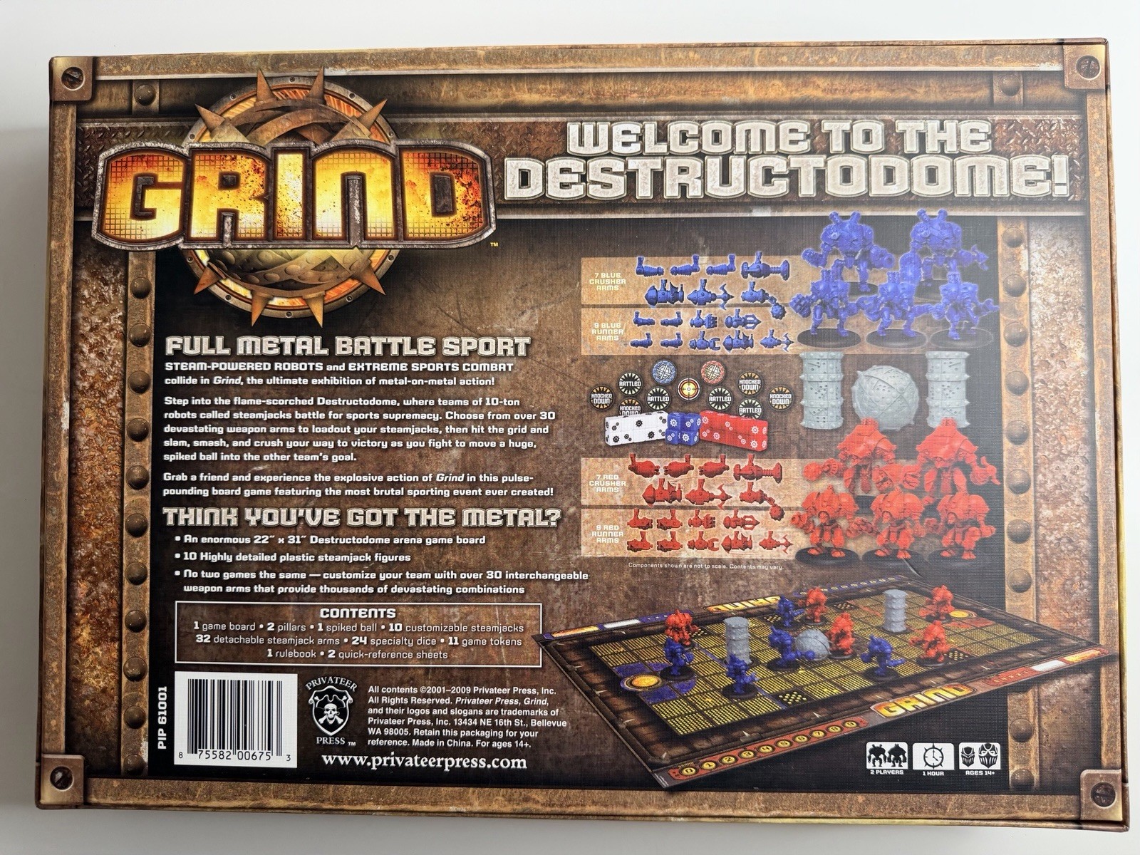 Grind Full Metal Battle Sport Board Game Privateer Press 09 COMPLETE War Machine