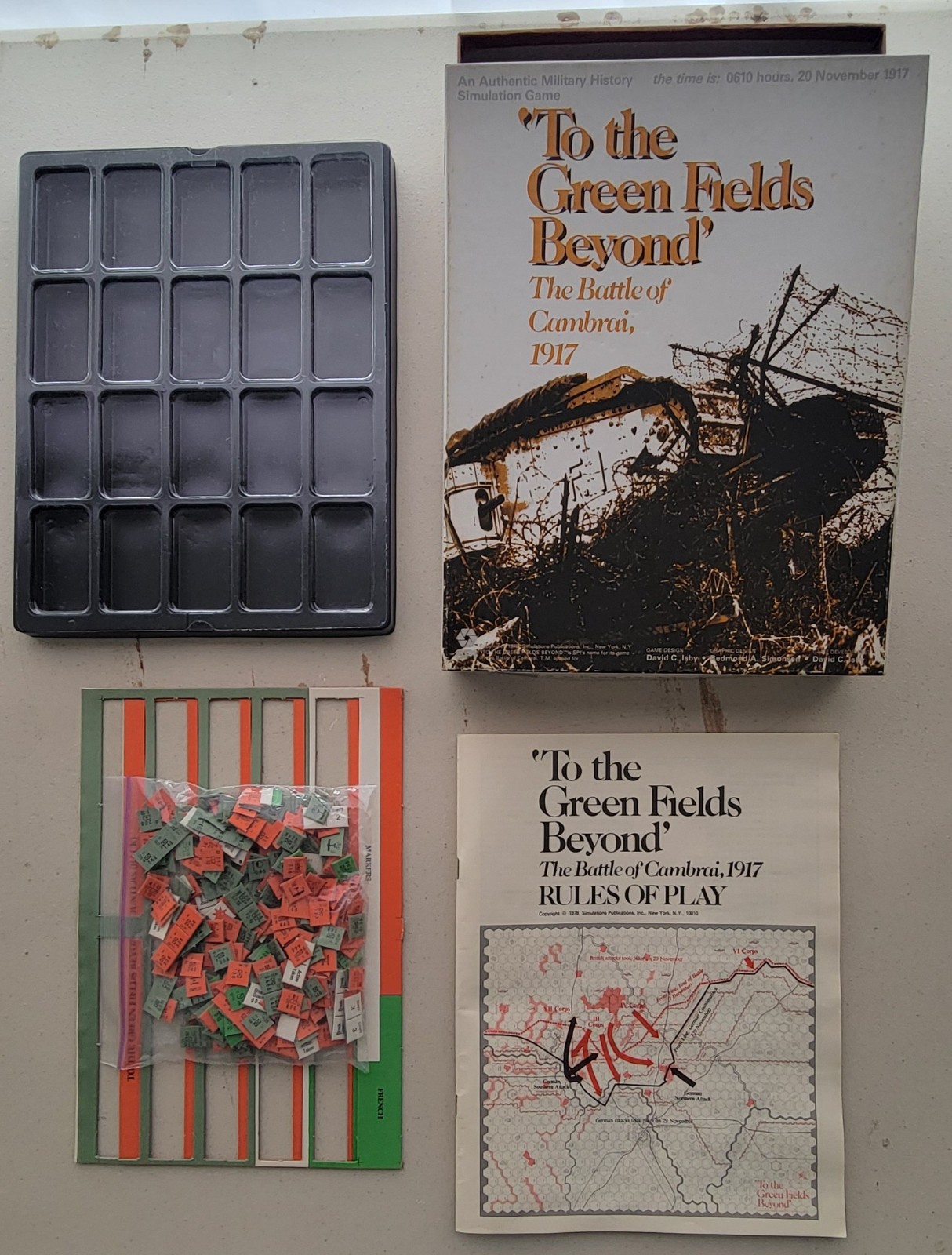 SPI, WWI Battle, To The Green Fields Beyond, Used, VG Condition, Punched