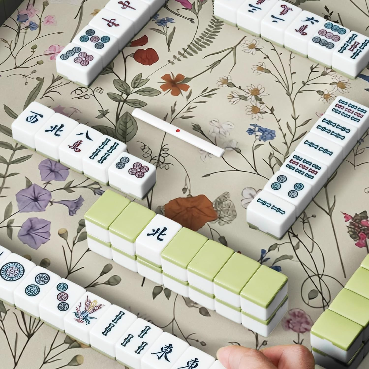 Mahjong Table Mat Premium Durable Game Mat with Unique Design Ethereal Blossom