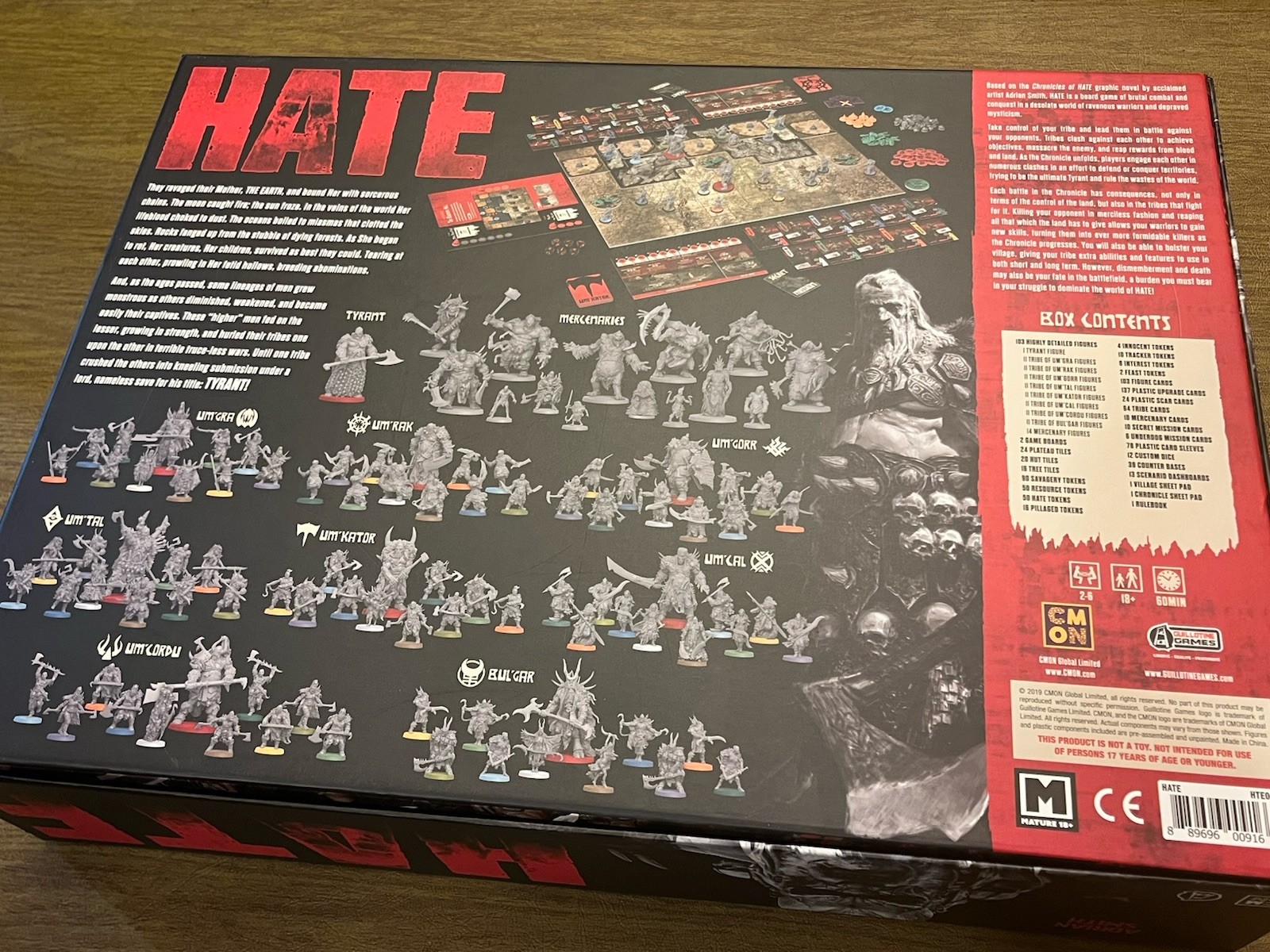 HATE Board Game CMON Complete Excellent Condition Played Once Miniatures Game