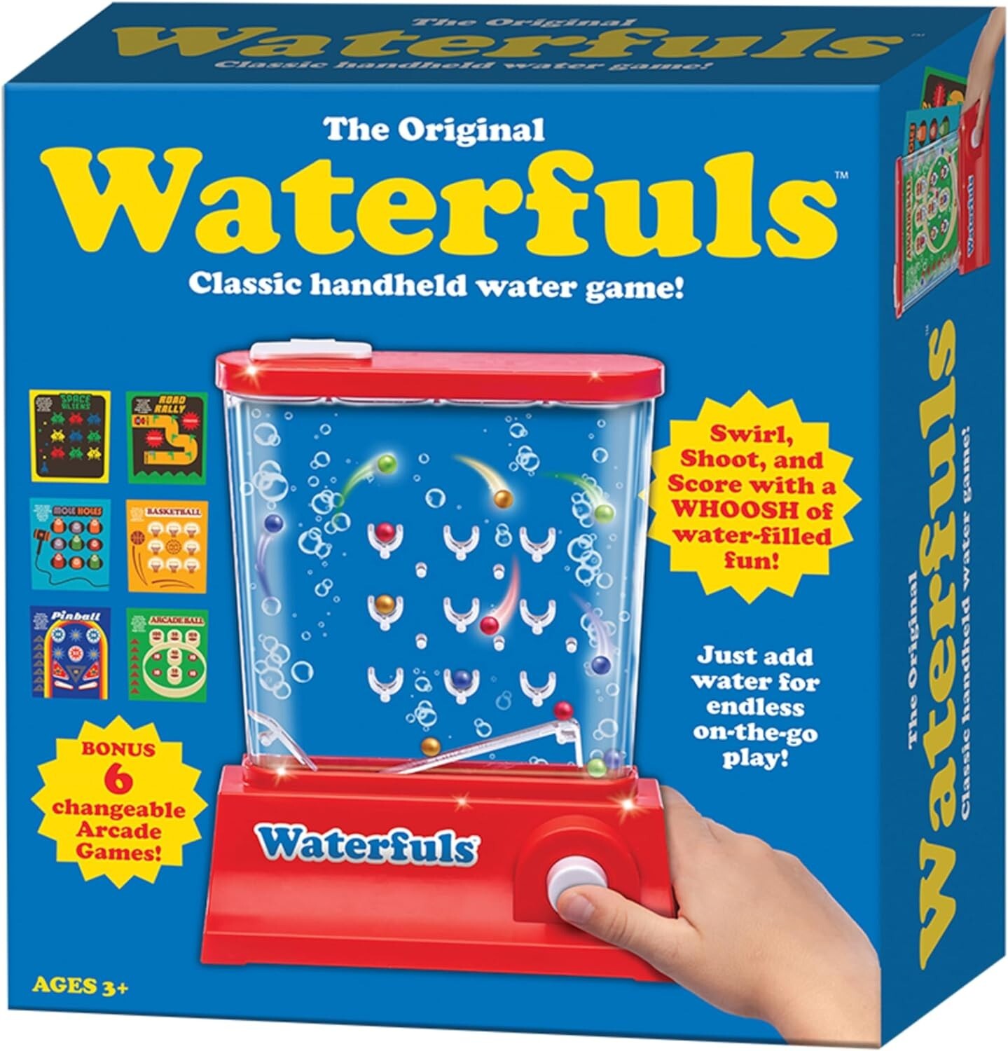 Original Waterfuls Classic Handheld Water Game – 6 Interchangeable Back Panels