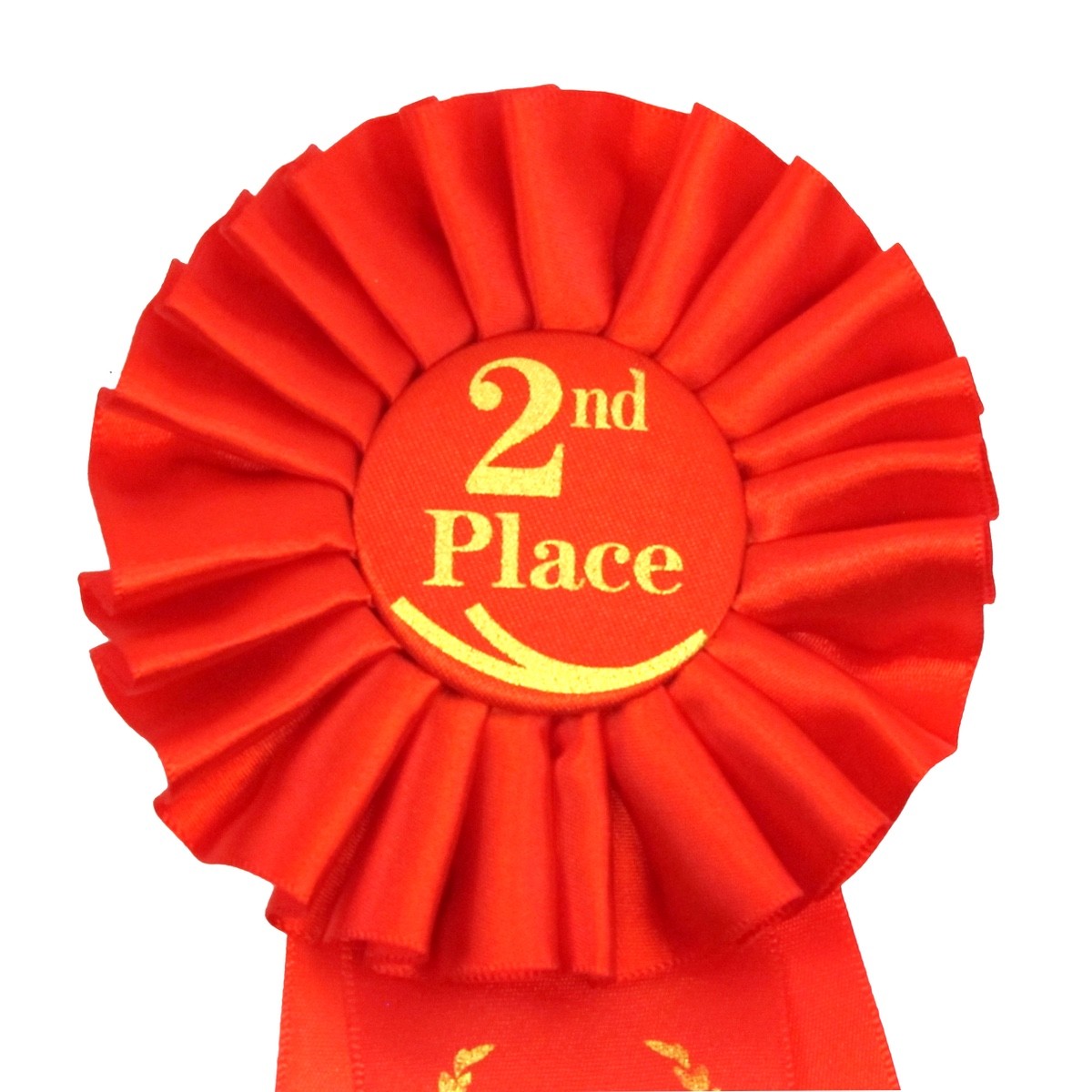 Deluxe Red 2nd Second Place Award Ribbon Rosette Winner Trophy Badge Class Medal