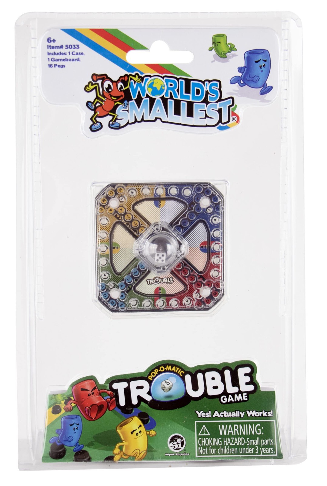 World’s Smallest Trouble Game Miniature Multicolor Tabletop Family Fun 2.5 Inch