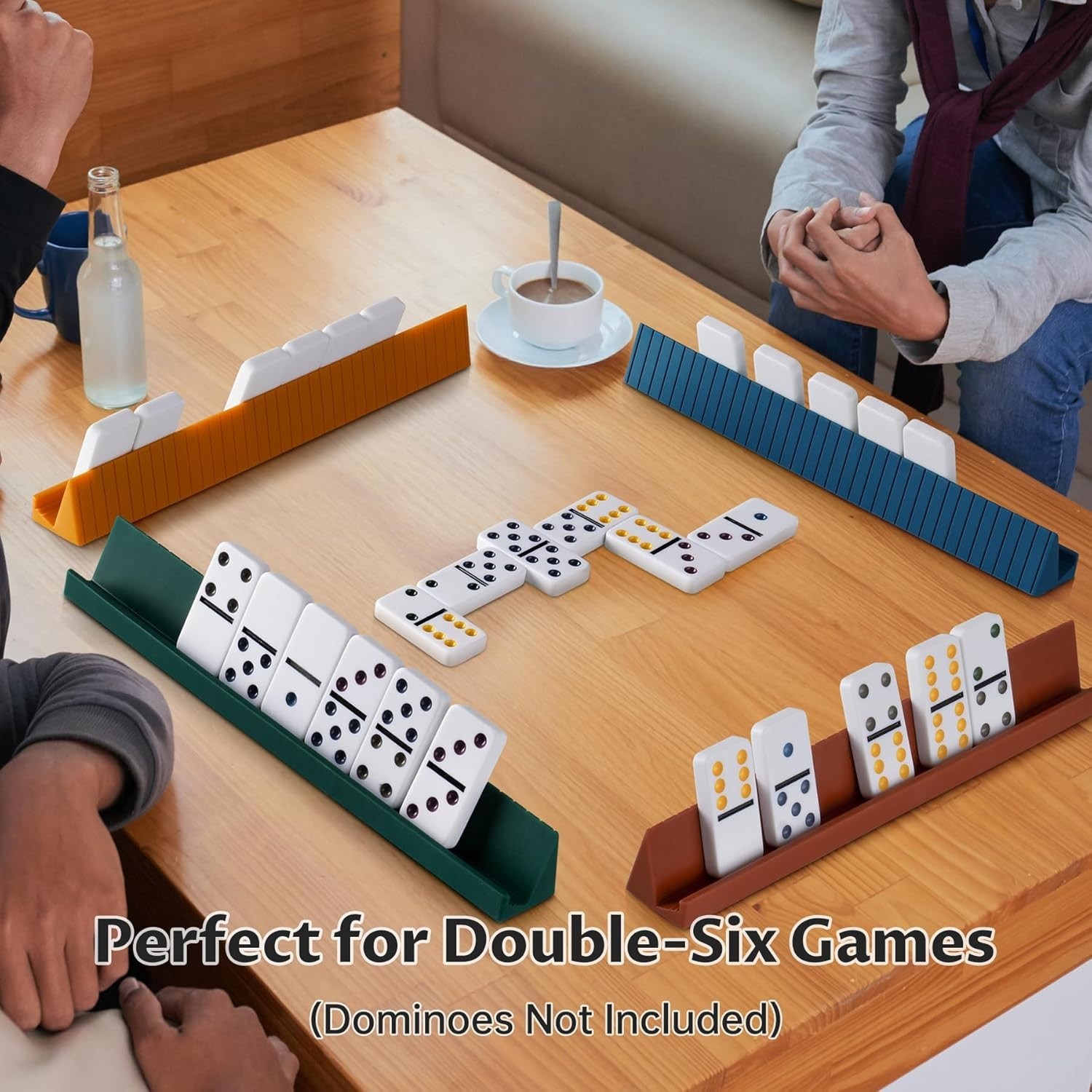 4PCS Silicone Domino Racks for Adults 10X1.18X1.18 Inches, 3 Tilt Options Anti-S