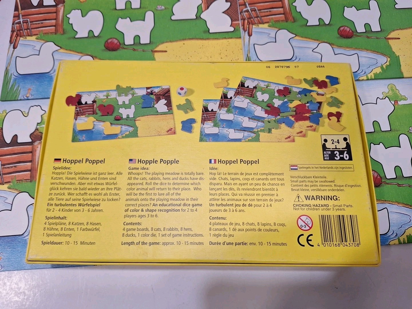 HABA Hoppel Poppel Game Germany Replacement Pieces Gameboard Animals Box