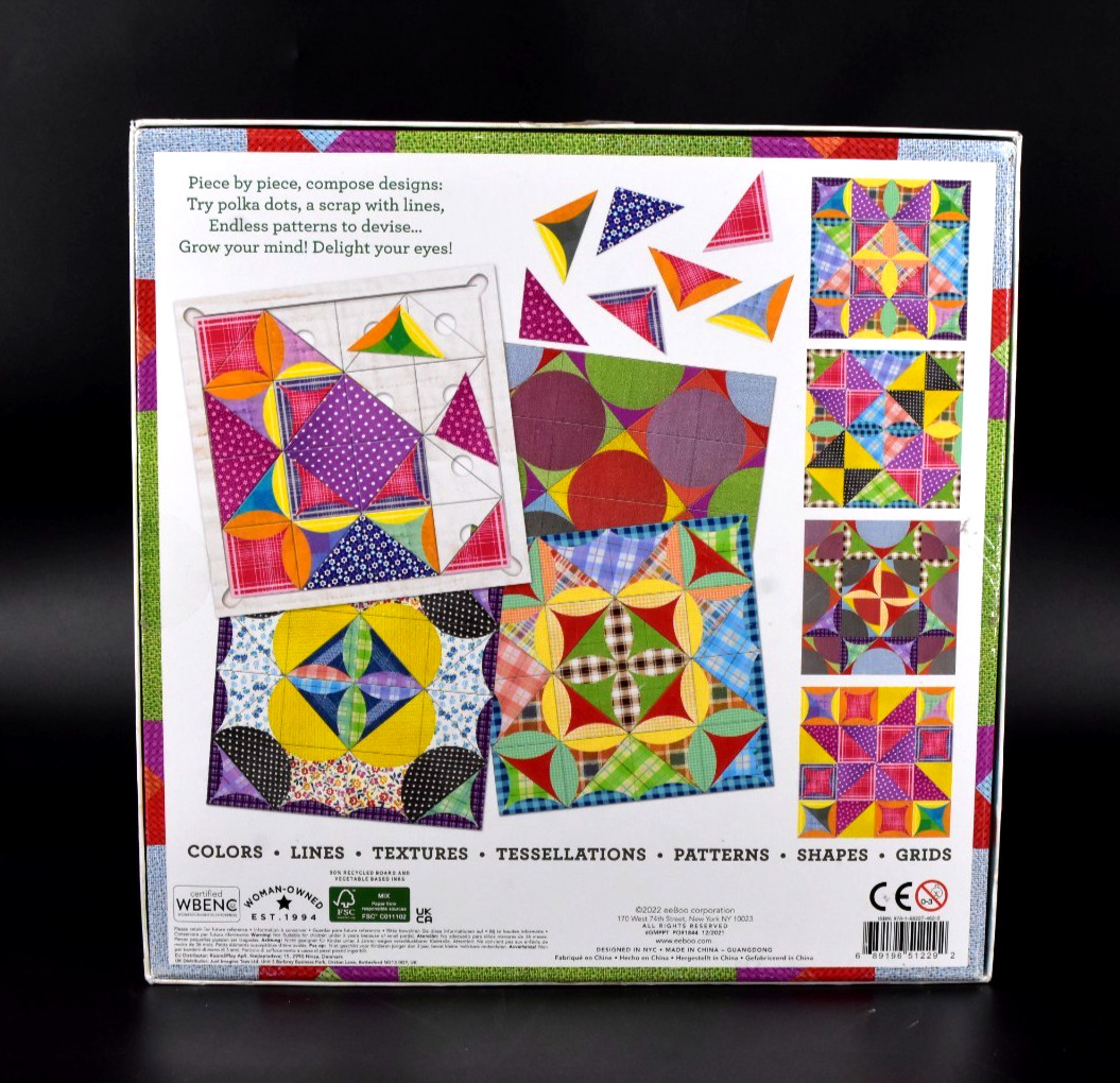 eeboo Patchwork Pattern Tiles Quilt Pieces Game Creative Play Matching Design