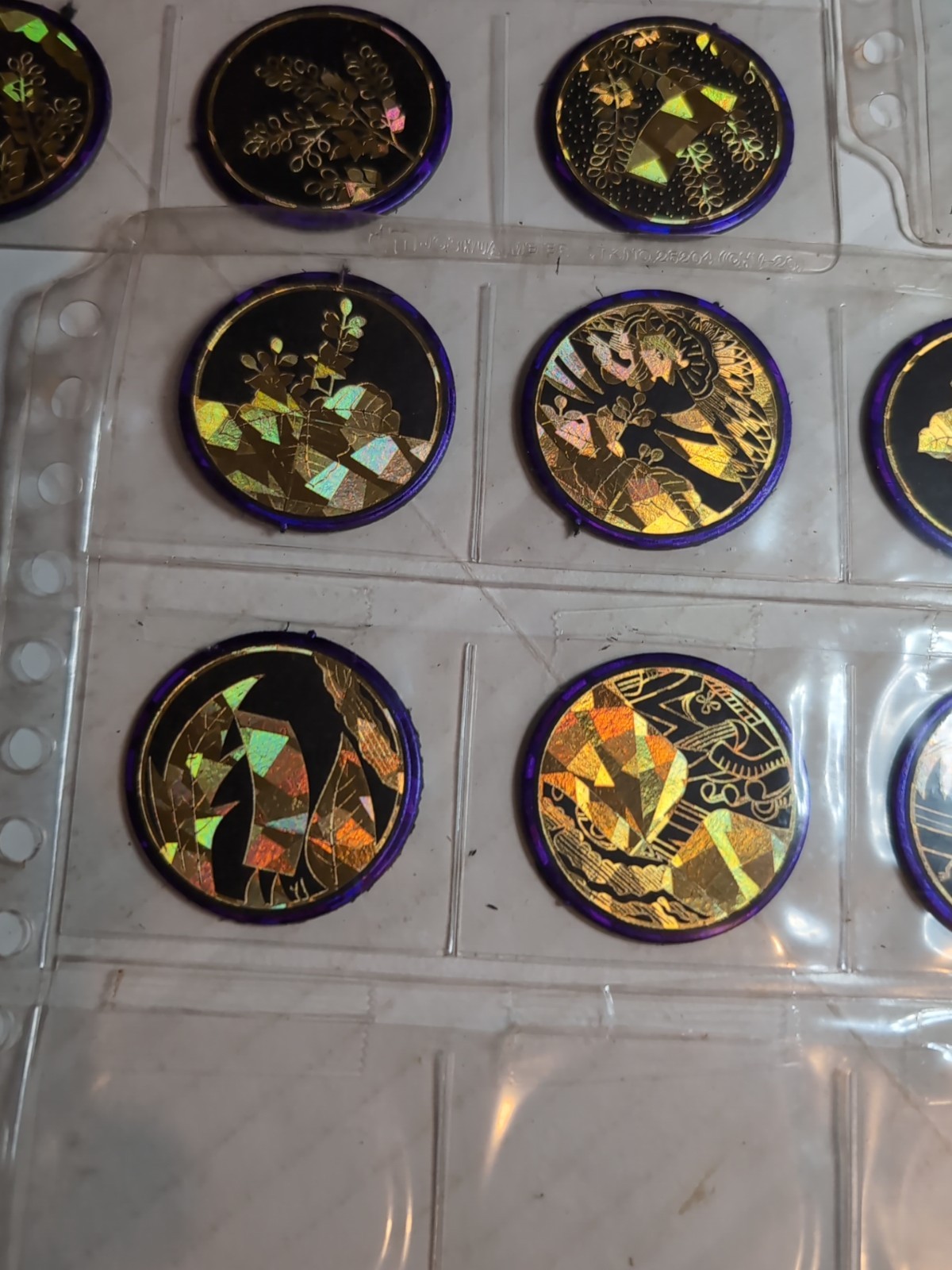 Pogs Pogs Lot Hanafuda Japanese Hawaii Set Of 48 Loose Black Purple Gold