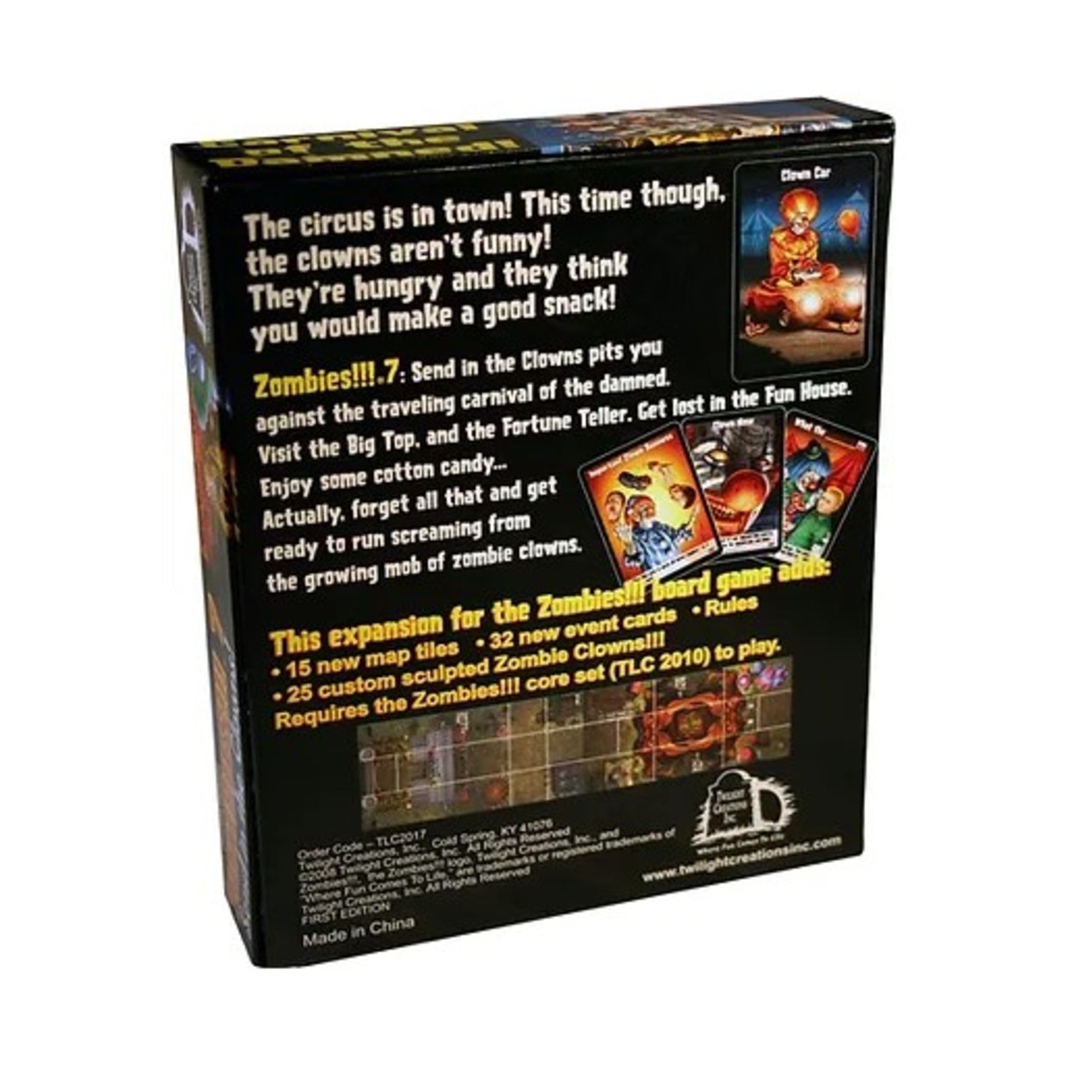 Twilight Creations Boardgame Zombies!!! 7 – Send in the Clowns Box VG+/NM