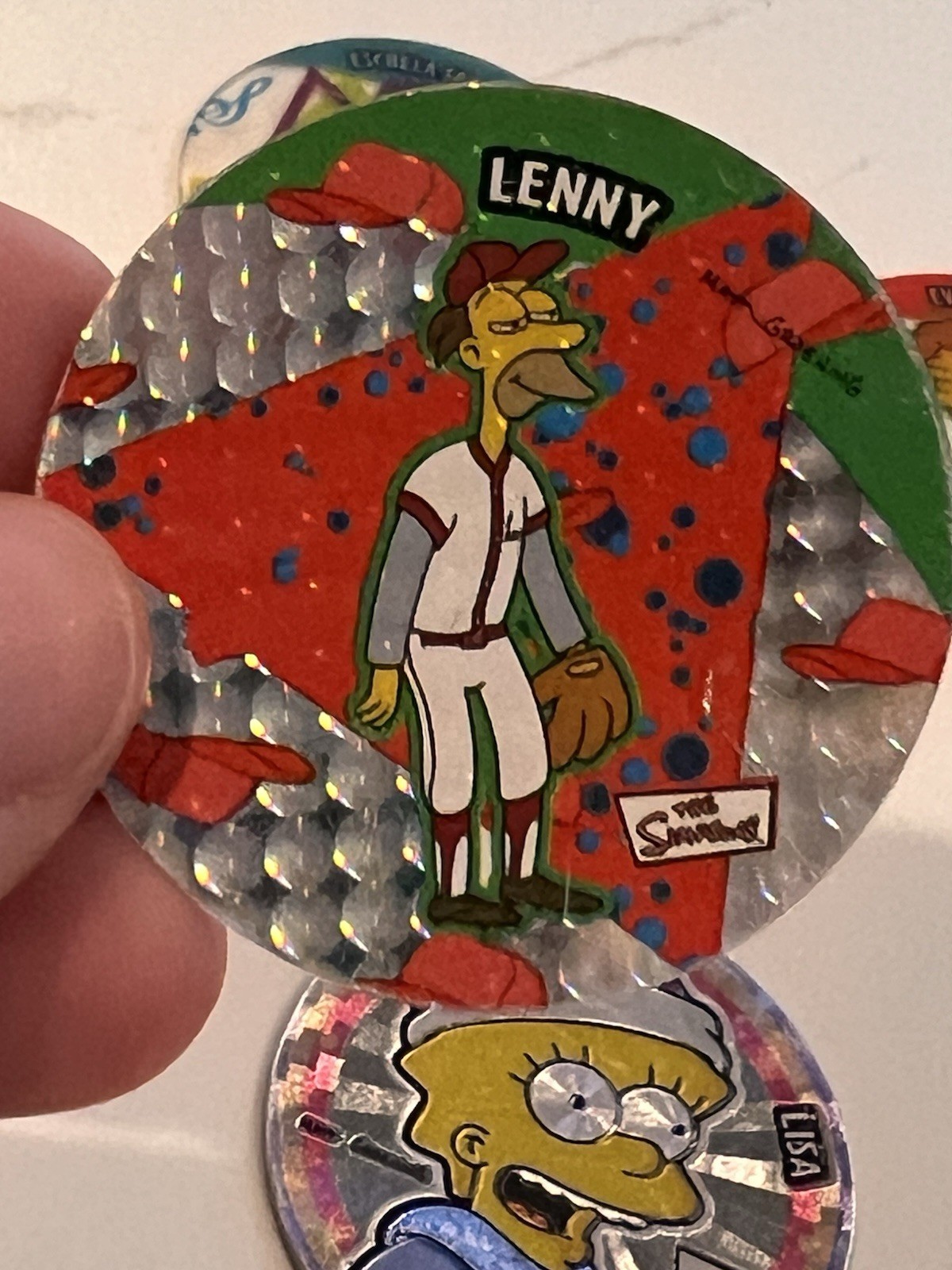 Rare Lot 12 Mexico THE SIMPSONS Tazos Moe Otto Todd Clear Shiny Collector Pogs