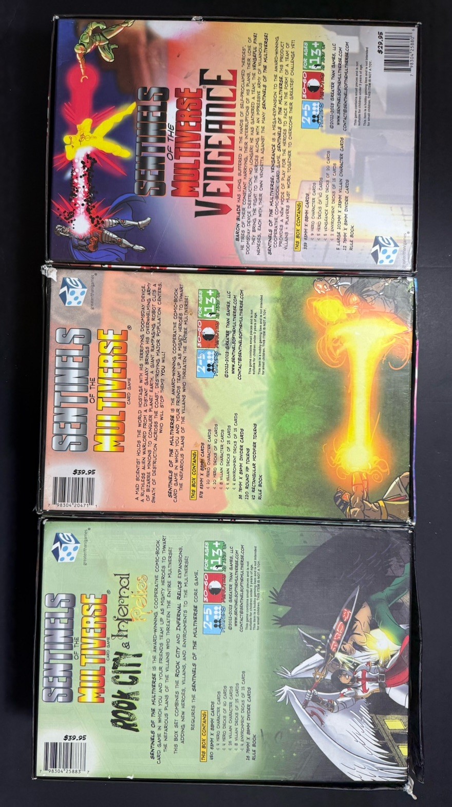 Sentinels of the Multiverse, Rook City & Infernal Relics + Vengeance Card Games