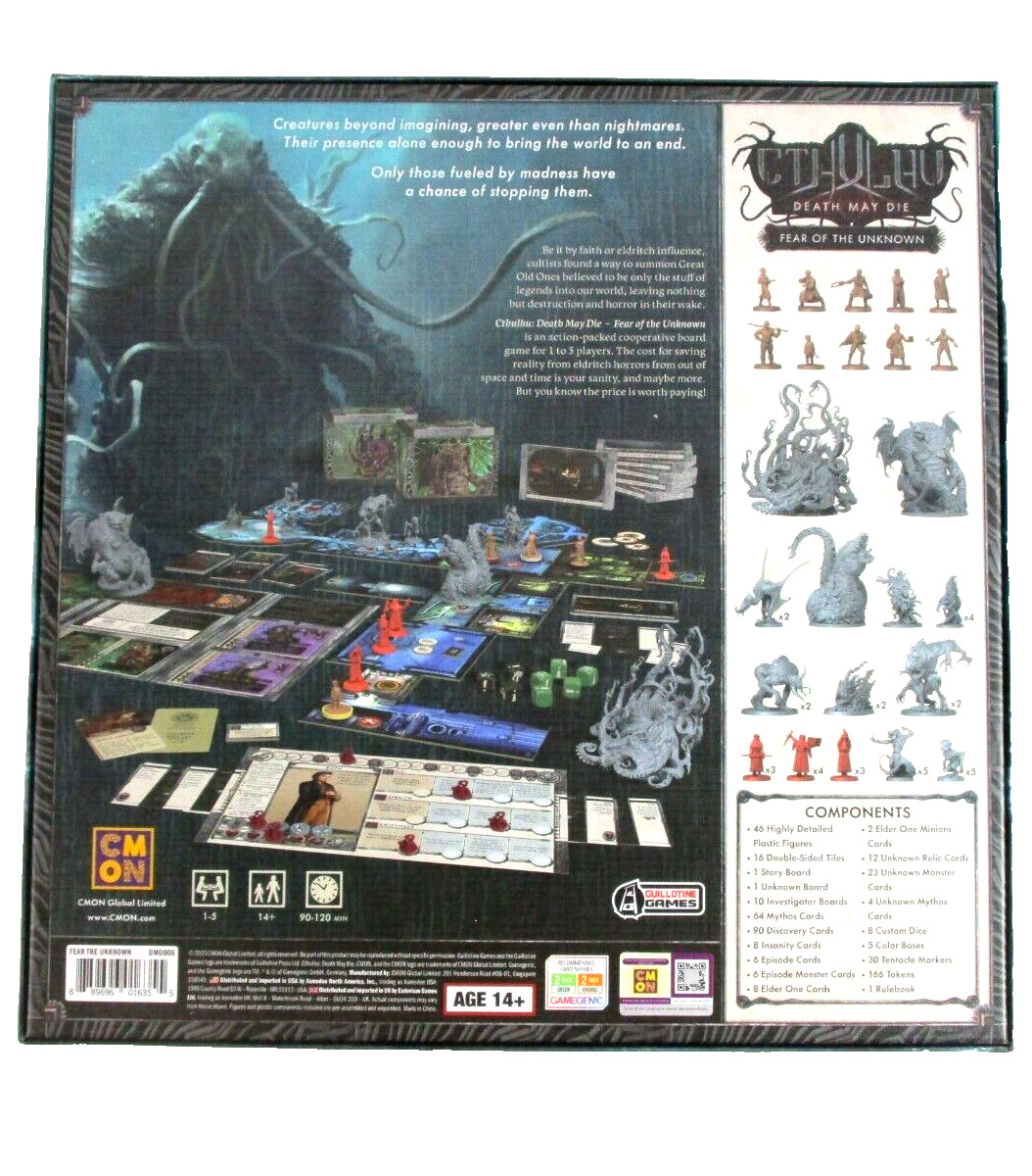 CTHULHU DEATH MAY DIE: Fear Of The Unknown REPLACEMENT BOX & TRAYS C-Mon NEW!!