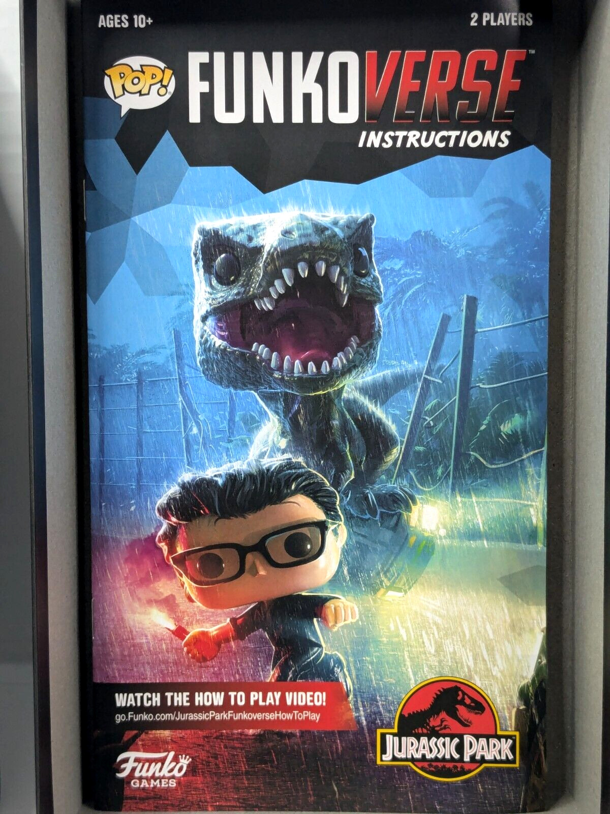 Funko Pop Jurassic Park Funkoverse Strategy Game w/ Malcolm & T-Rex Mini-Pops
