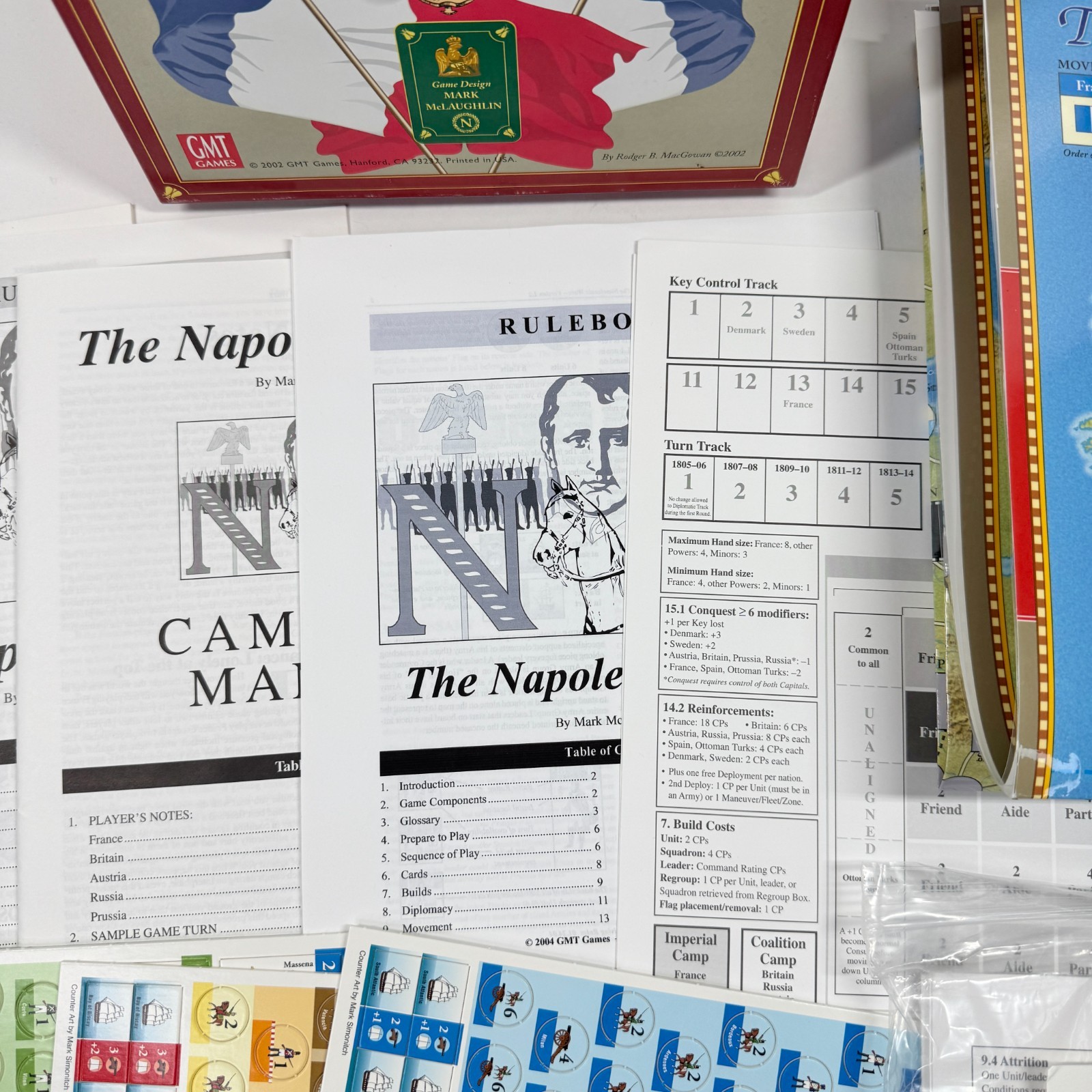 GMT Games The Napoleonic Wars 1st Printing 2002 – SEALED PIECES UNPUNCHED – READ