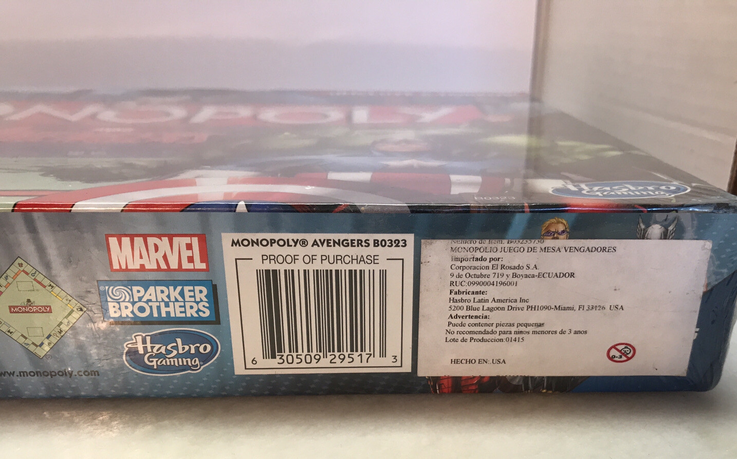 NOS 2014Hasbro Marvel Avengers Monopoly Game SPANISH Version Out of Print SEALED