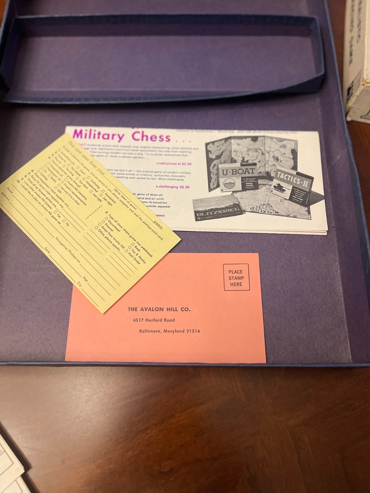 1961 Avalon Hill Le Mans Racing Board Game – Vintage – 11 Cars, 12 Cards & 2Dice