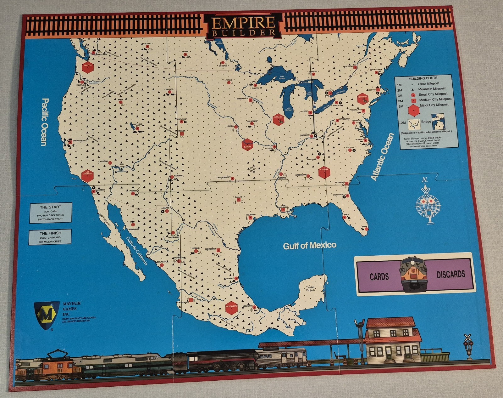 Mayfair Games EMPIRE BUILDER 2001 ED w/Mexico 450 Board Game Railbuilding DAMAGE
