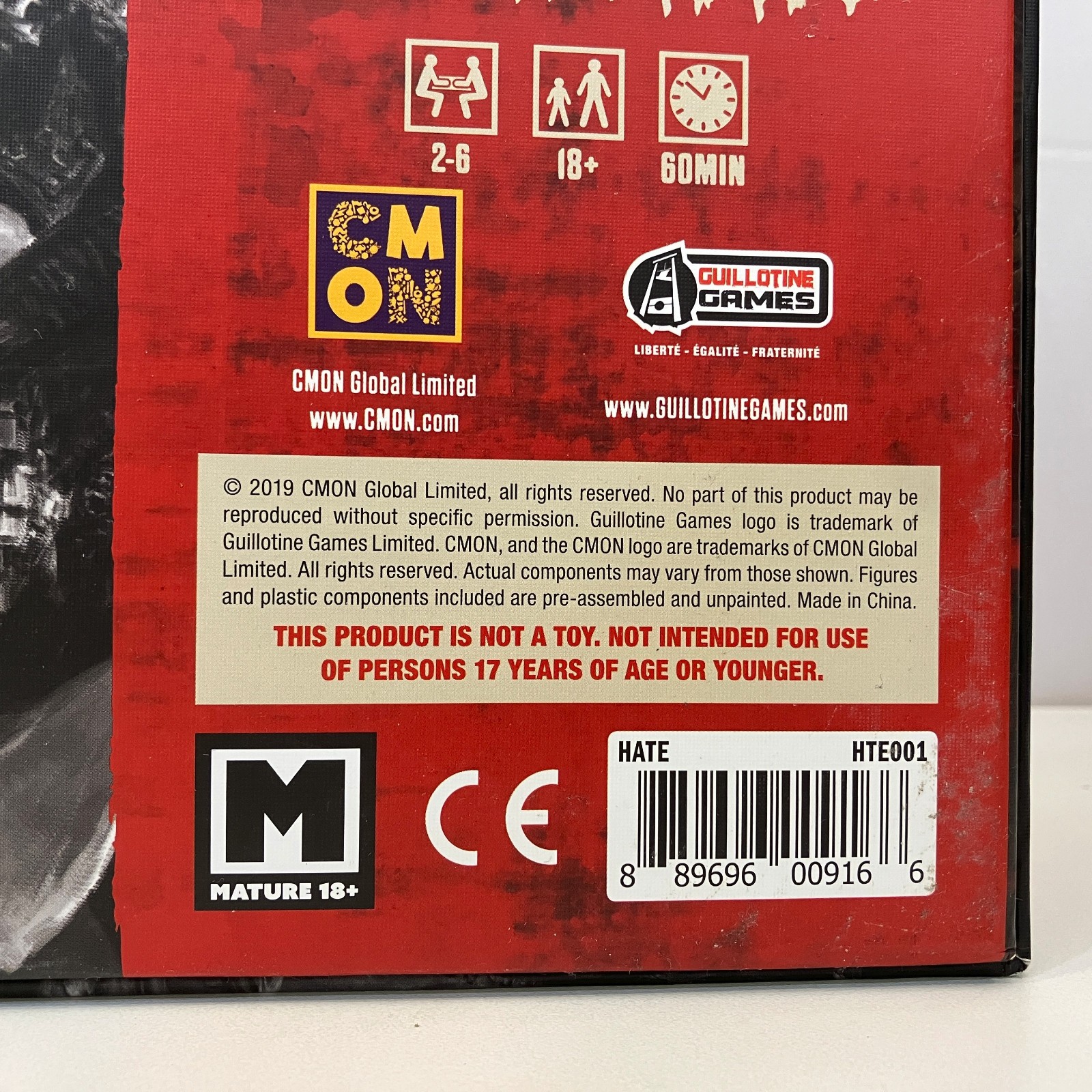 HATE Board Game Kickstarter Exclusive with Extras 2019 CMON Guillotine Games Lot