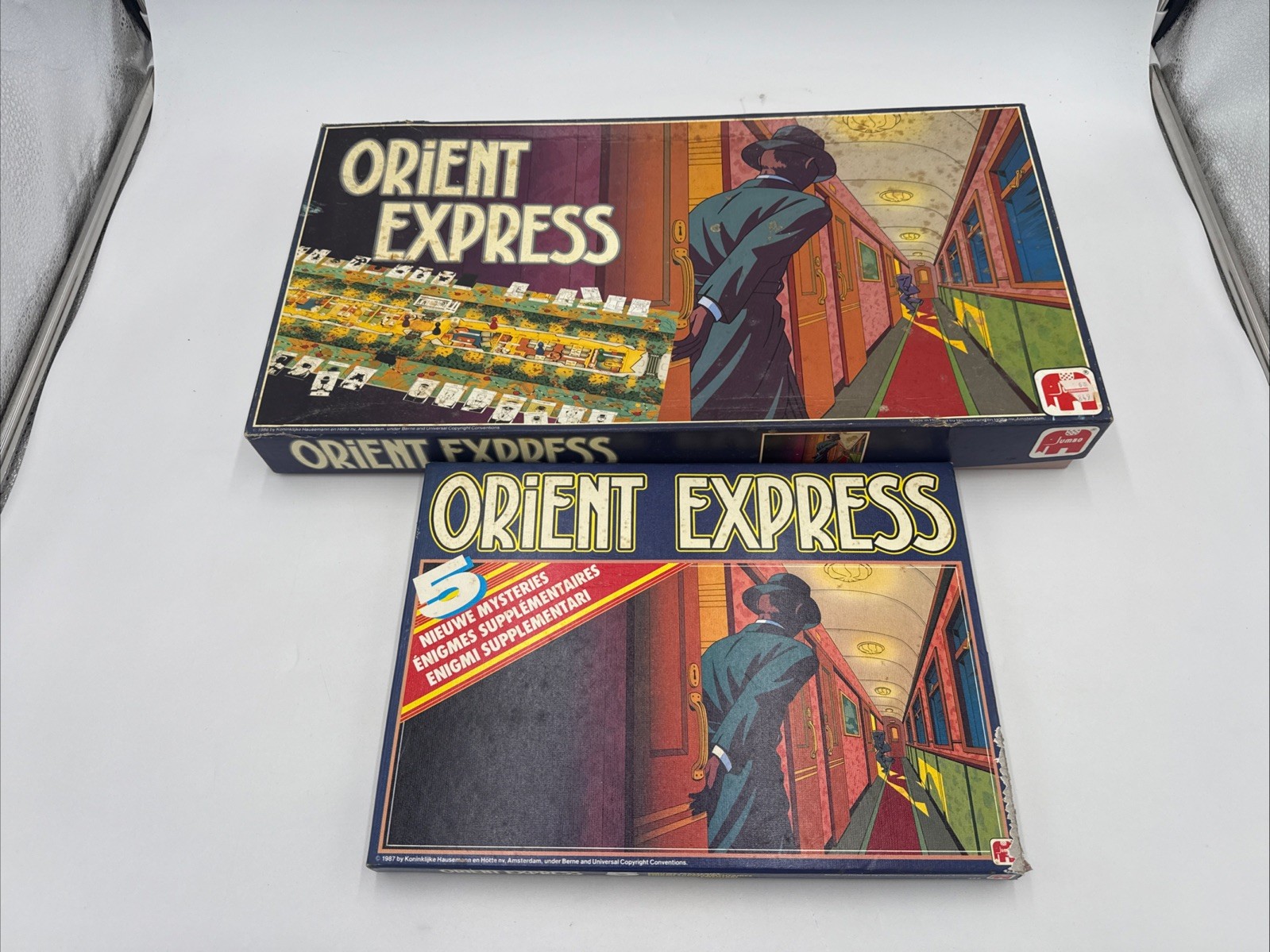 Vintage Orient Express Board Game Jumbo W 5 Mysteries Supplement Add On Dutch
