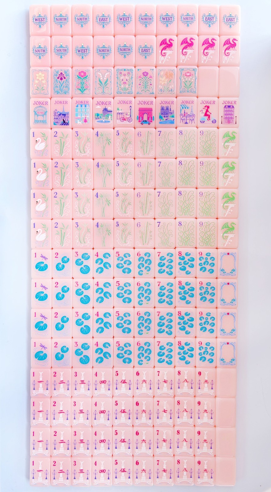 PARIS PINK Acrylic American Mahjong Tiles Set 160 Pcs US Seller Fast Ship NEW