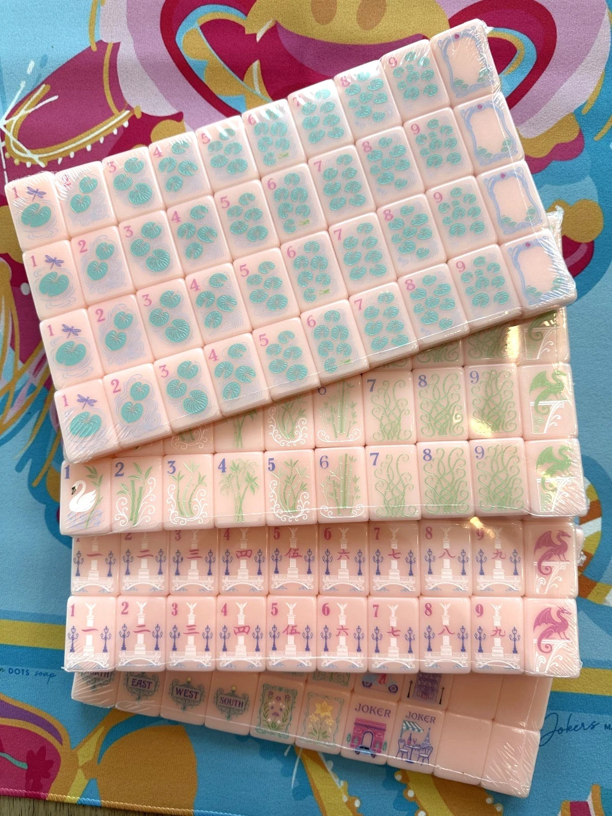 PARIS PINK Acrylic American Mahjong Tiles Set 160 Pcs US Seller Fast Ship NEW