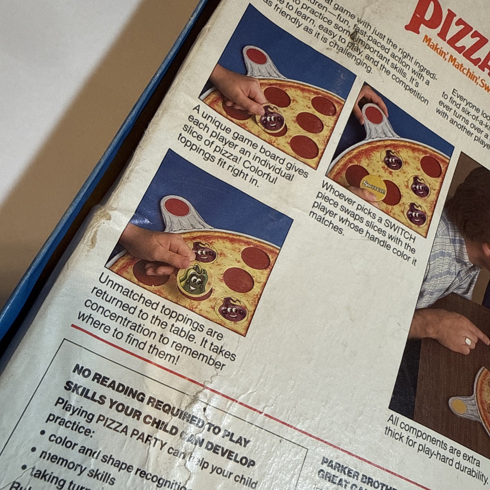 Vintage 1987 PIZZA PARTY Board Game Parker Brothers 100% COMPLETE Instructions