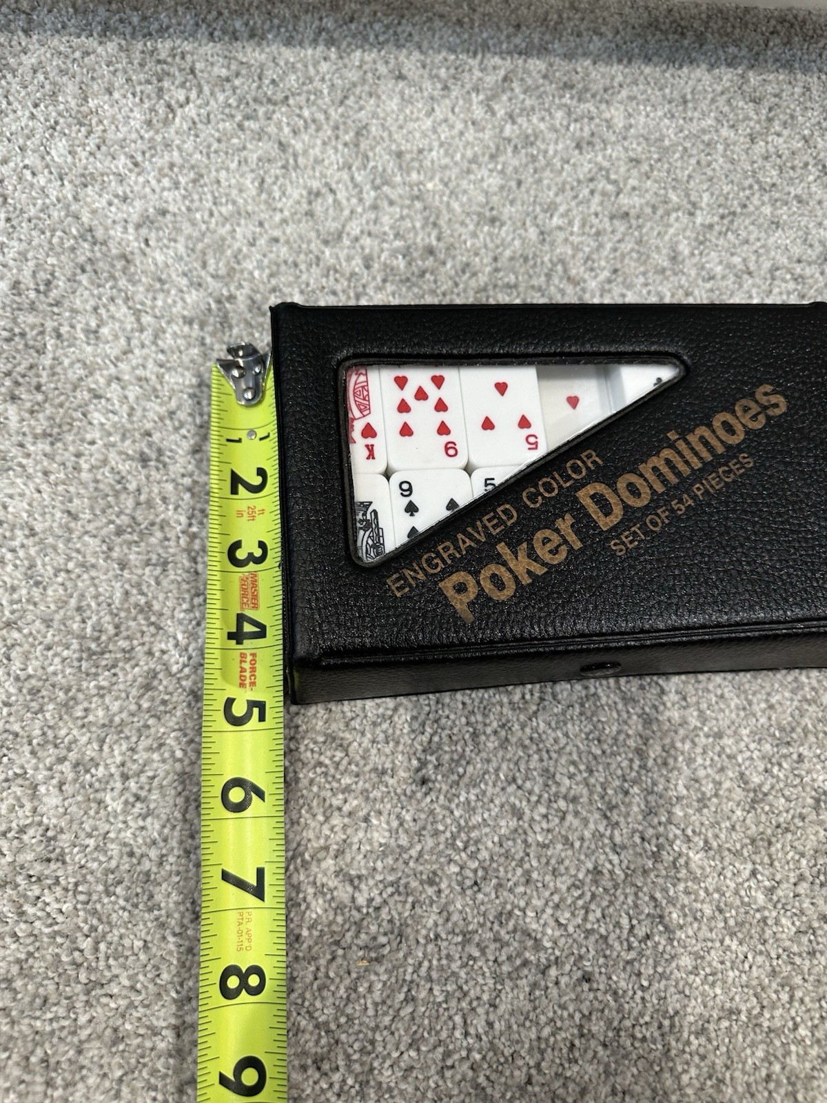 Complete Set of 54 Card / Poker Engraved Color Dominoes with Storage Case