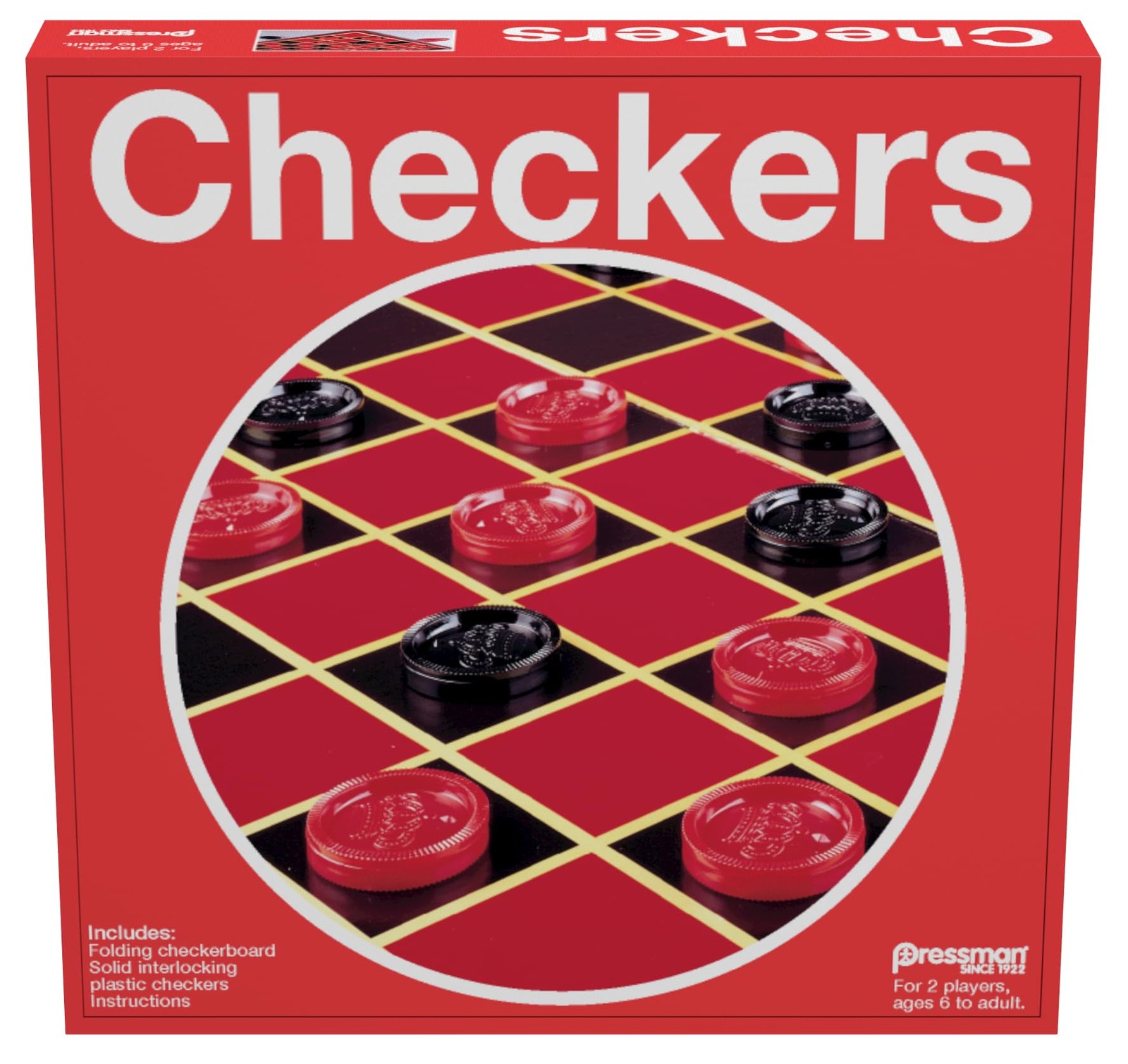 Pressman Checkers — Classic Game With Folding Board and 5″,