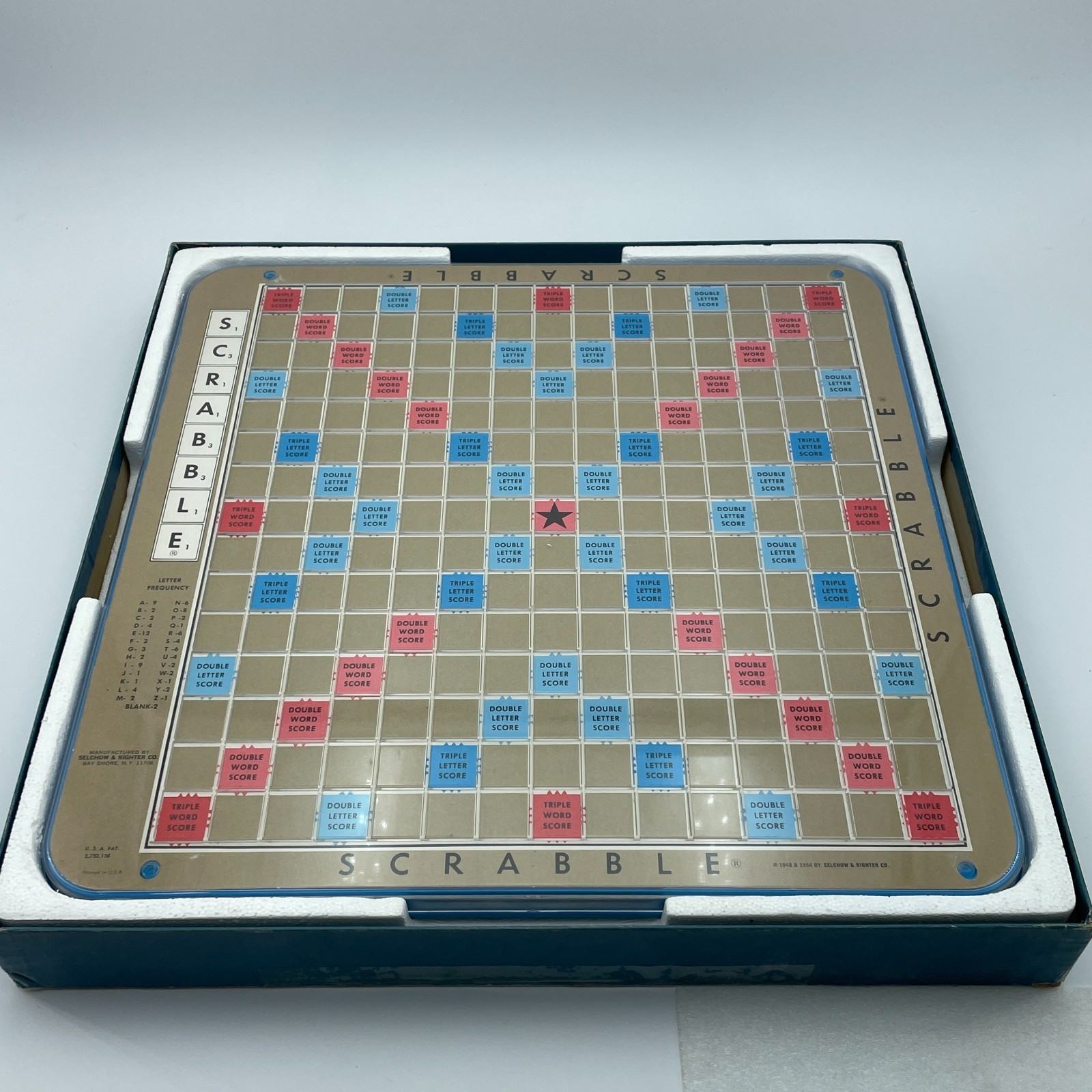 SELCHOW & RICHTER SCRABBLE Board Game Vintage 1977 Complete Blue Case