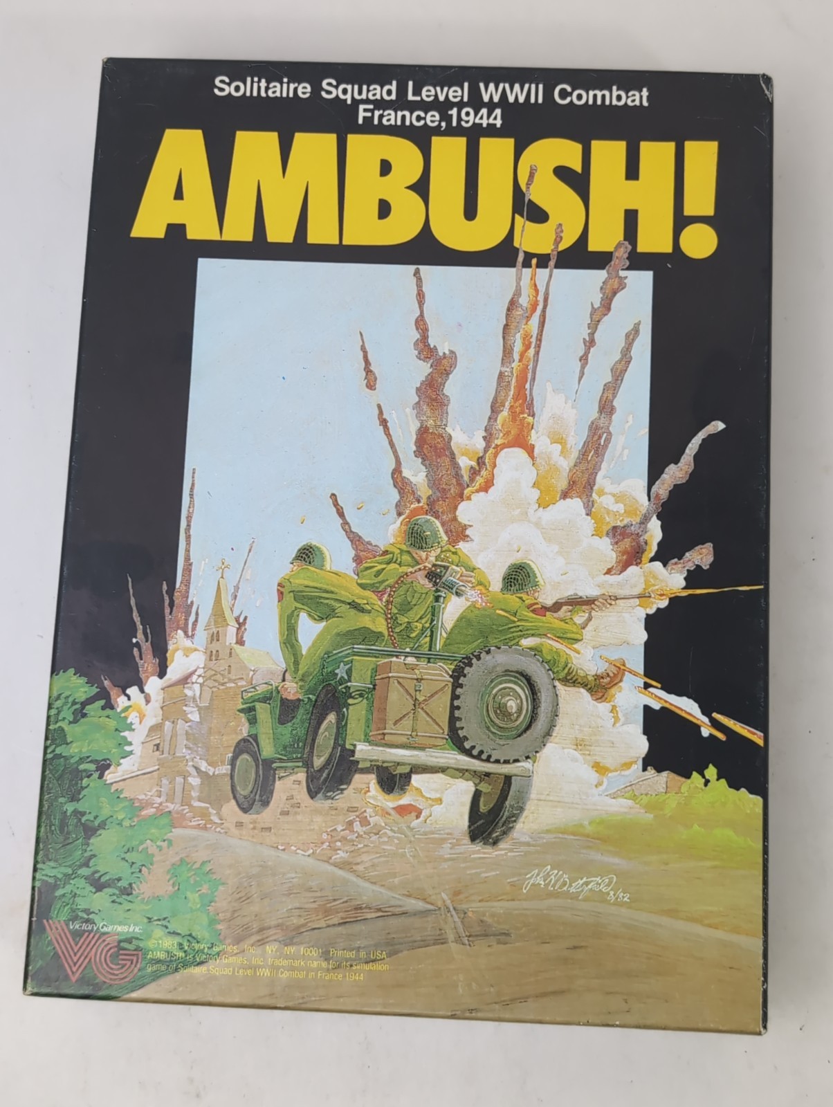 AMBUSH! Solitaire Squad Level WWII Comabat France 1944- Victory Games- Unpunched