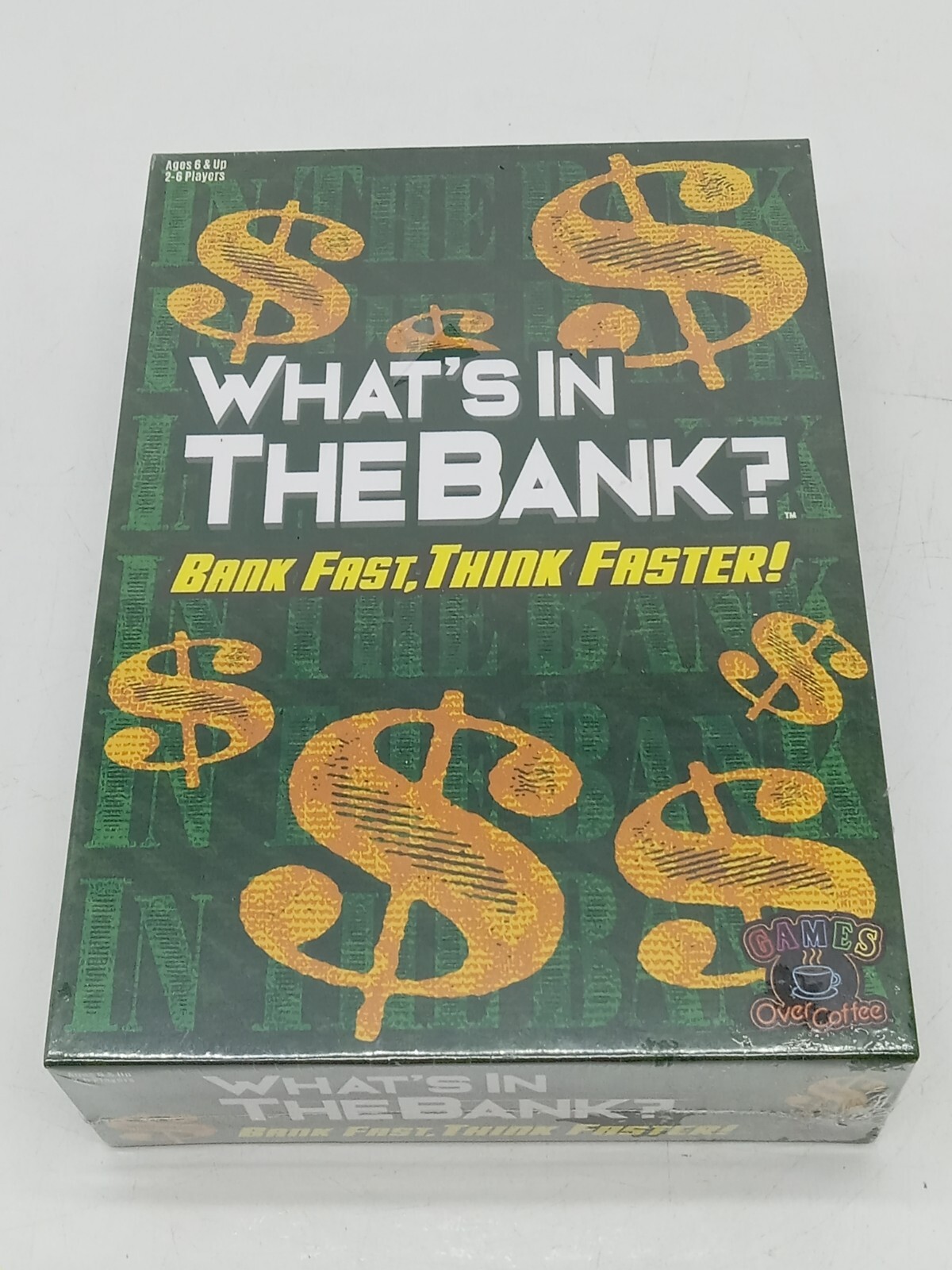 New. What’s In The Bank strategic card game, 2 to 6 players. Ages 6 +