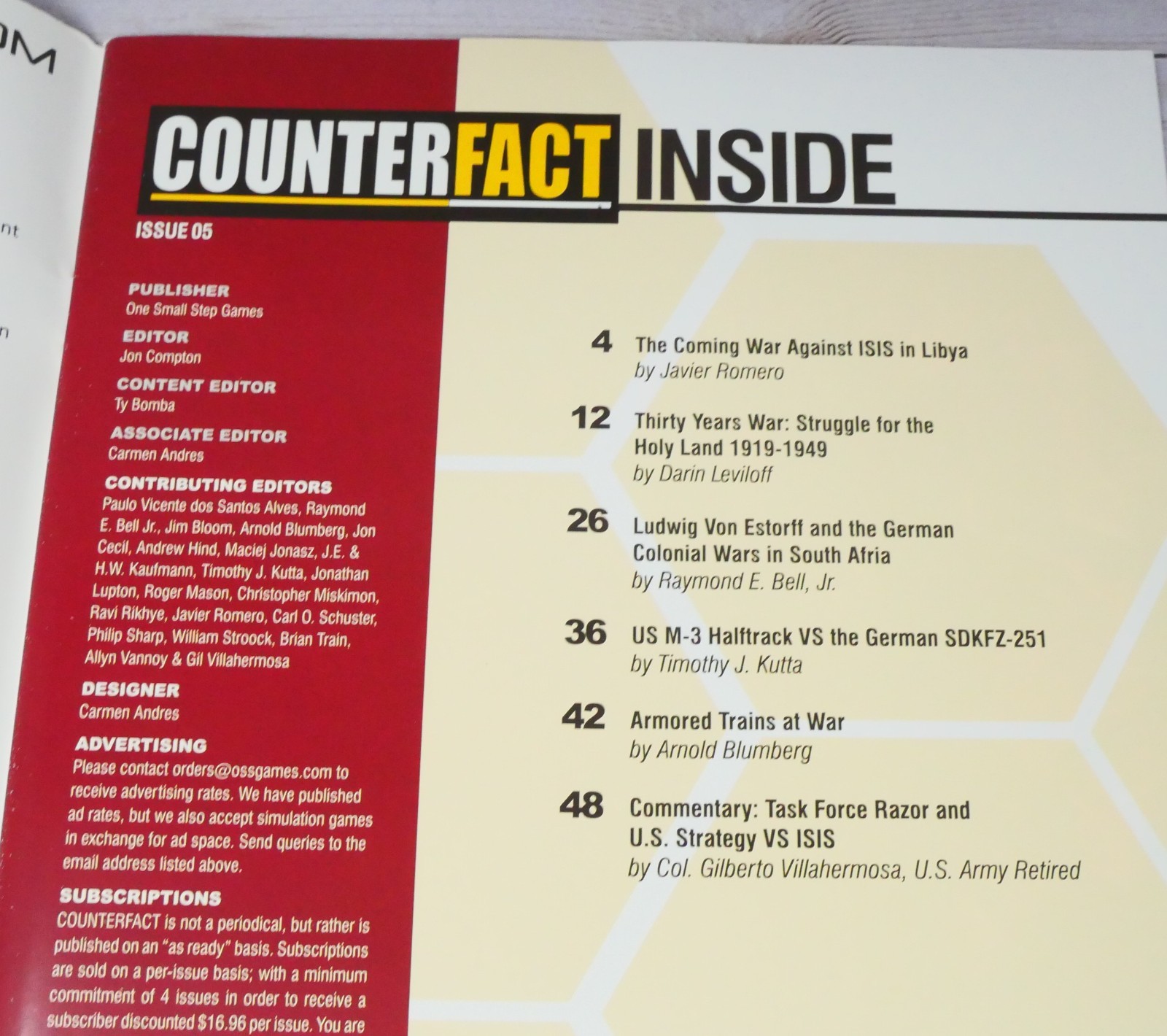 OSS One Small Step Counterfact 5, Islamic State: The Coming Libya War, Unpunched
